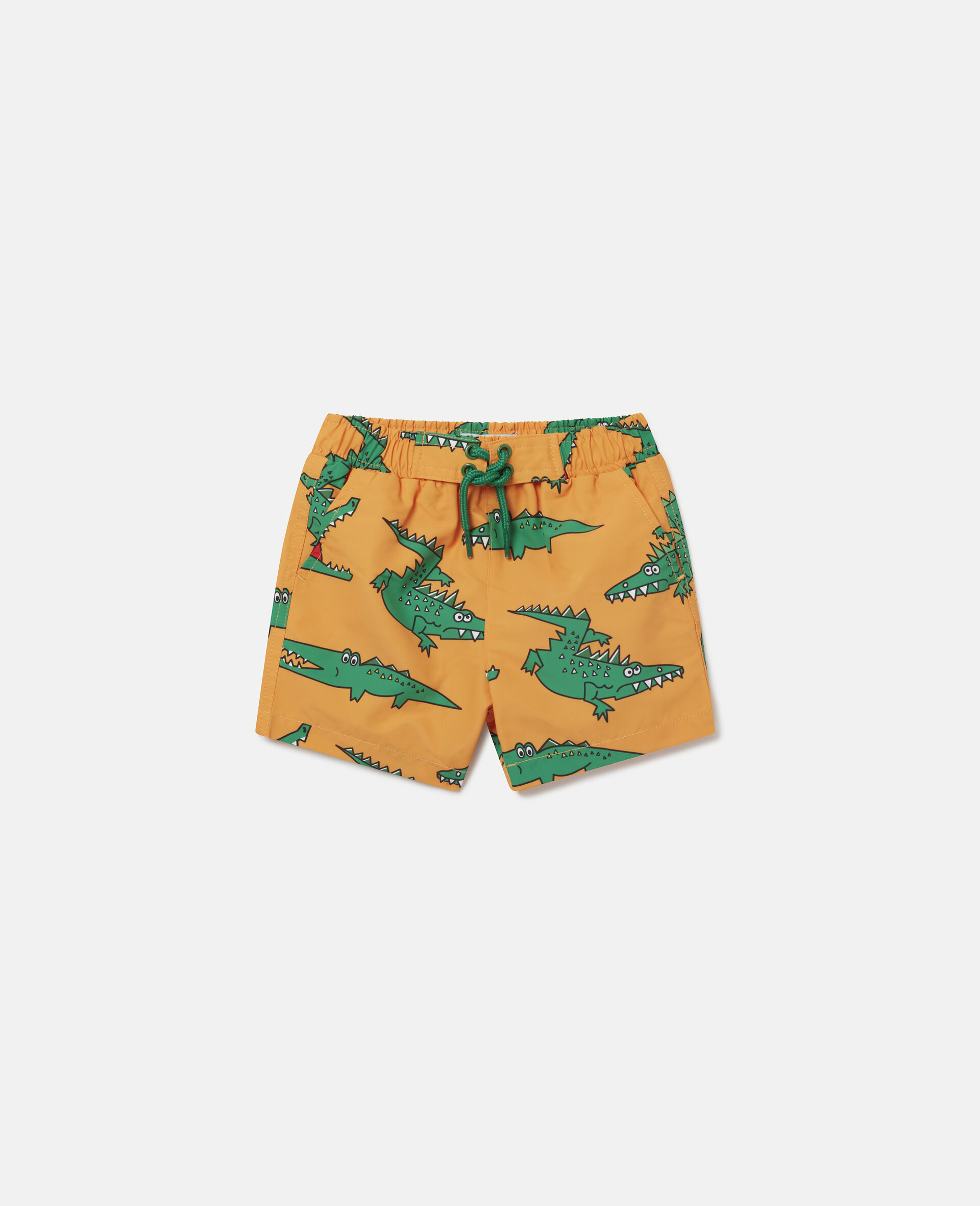 Crocodile Print All Over Swim Shorts-Orange-large image number 0