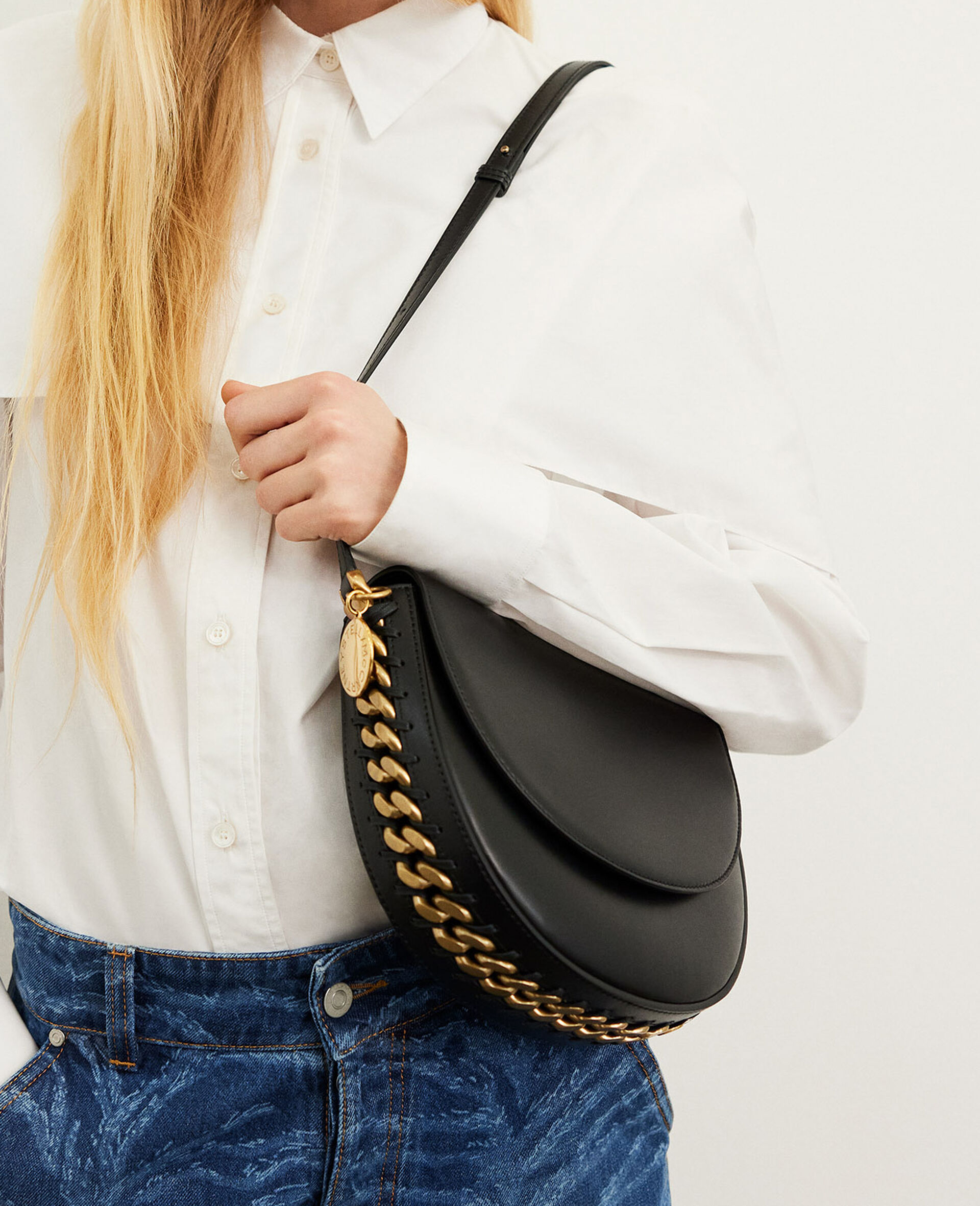 Frayme Medium Flap Shoulder Bag-Black-medium