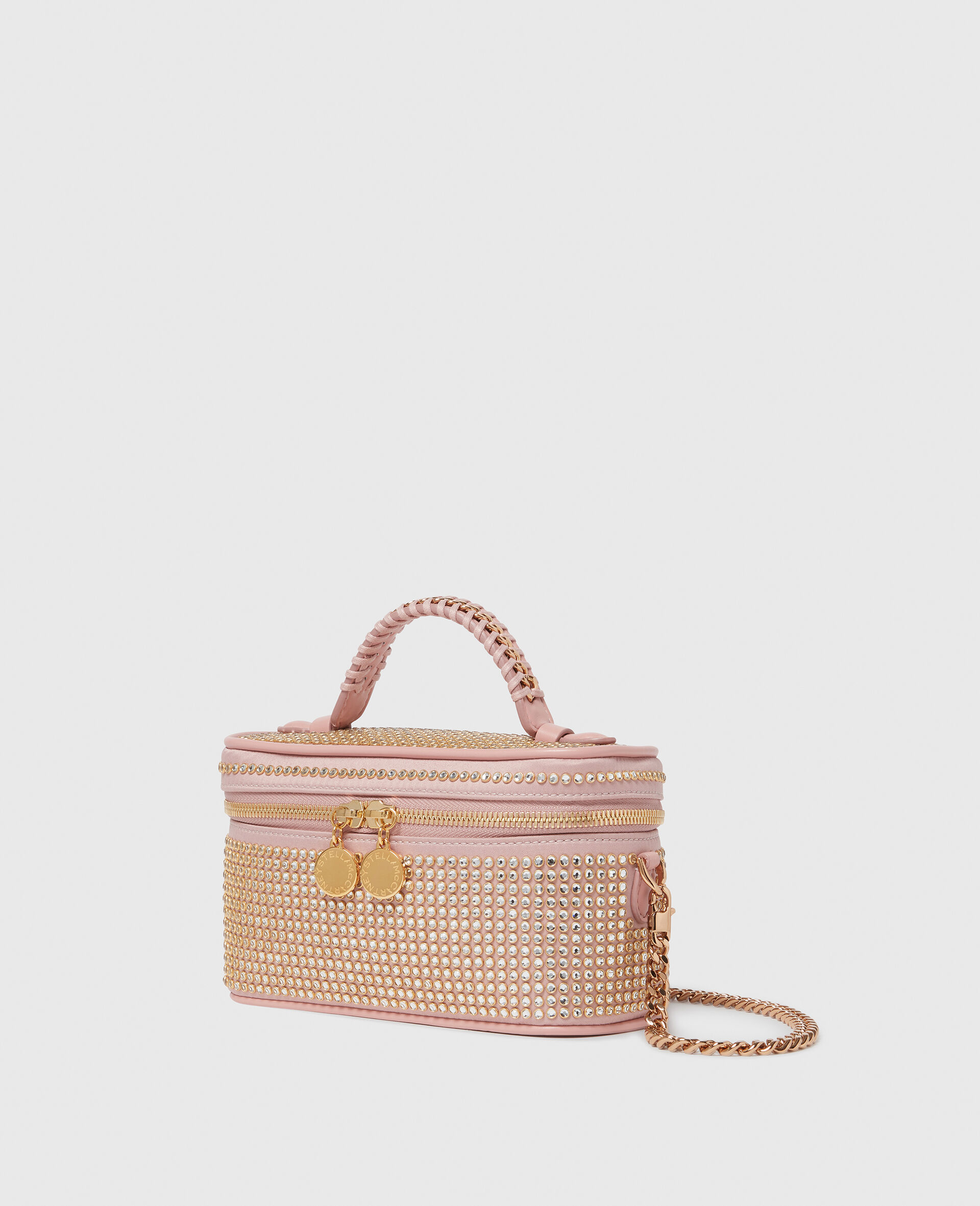 Vanity case avec cristaux sans plomb Falabella-Rose-medium