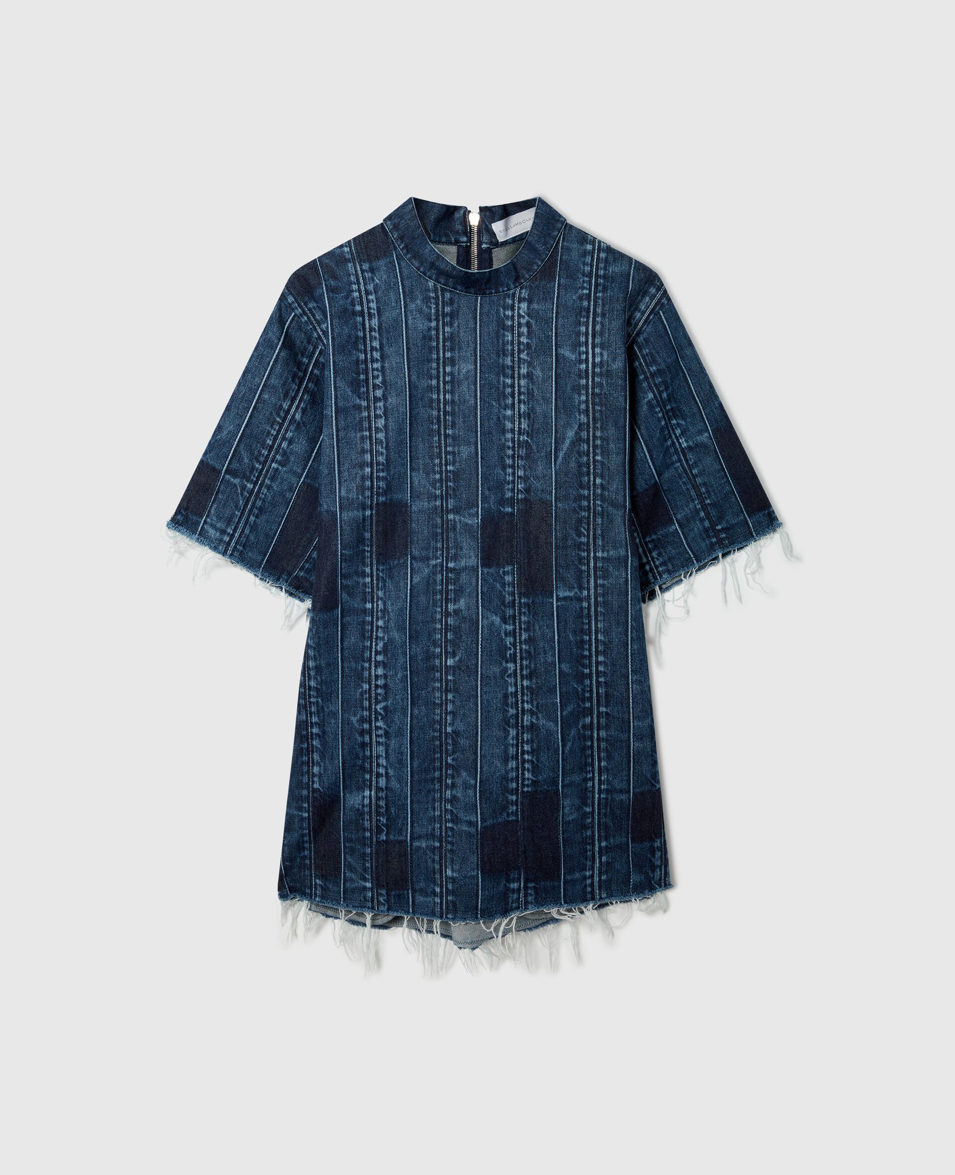 Waistband Detail T-Shirt Dress-Blue-medium