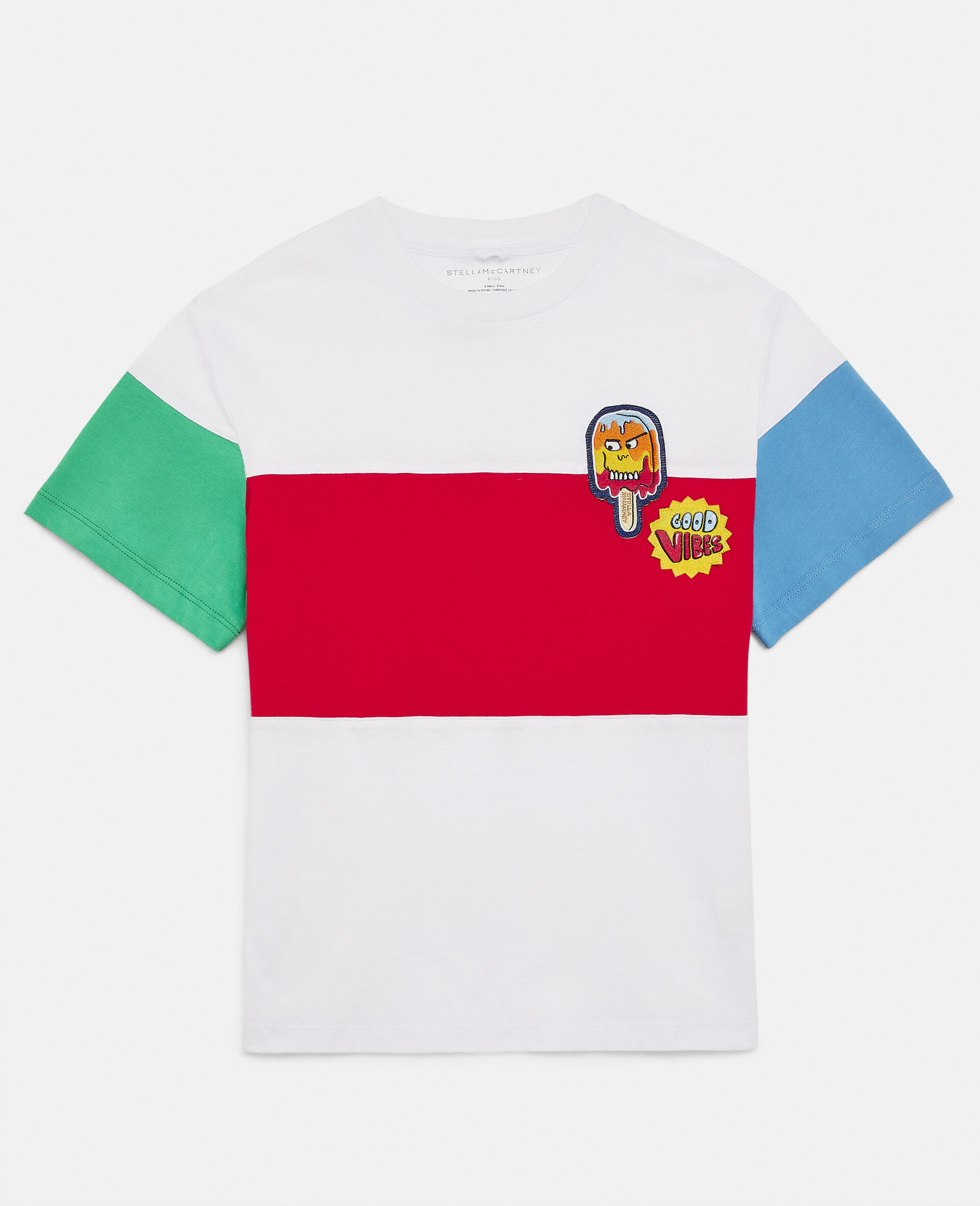 Colour Block Oversized Cotton T-Shirt-Multicolour-large image number 0