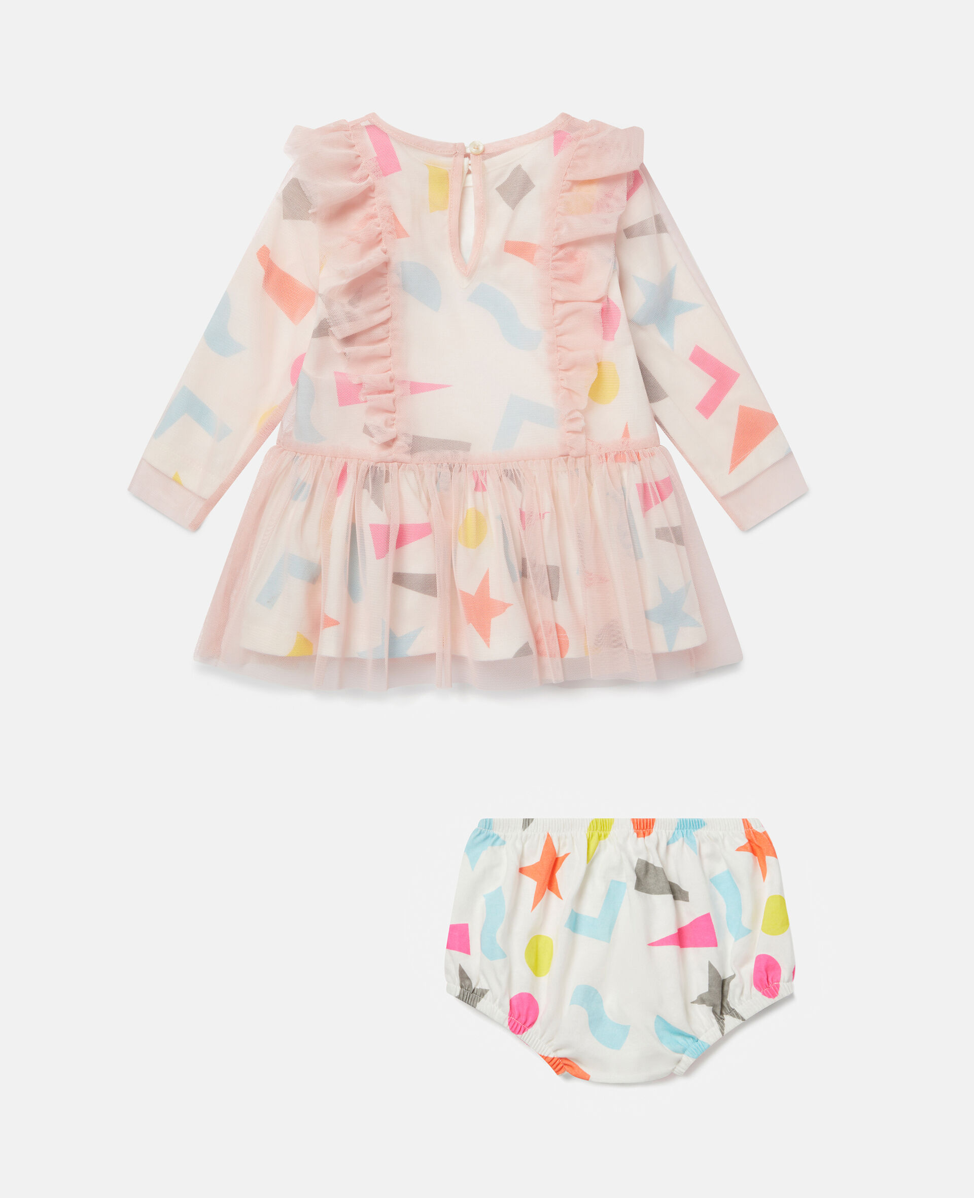 Sticker Tulle Dress and Bloomers-White-large image number 3
