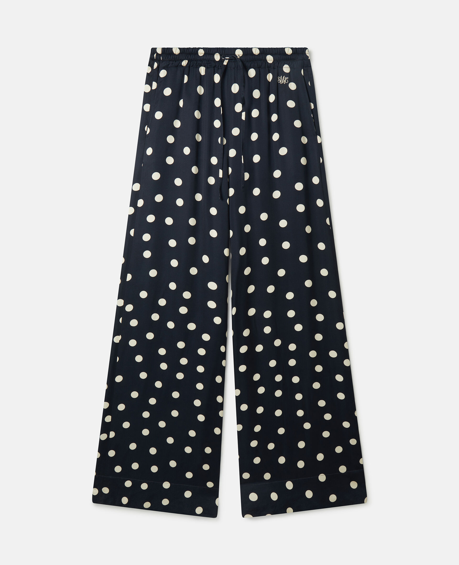 Polka Dot Wide-Leg Trousers-Black-large image number 0