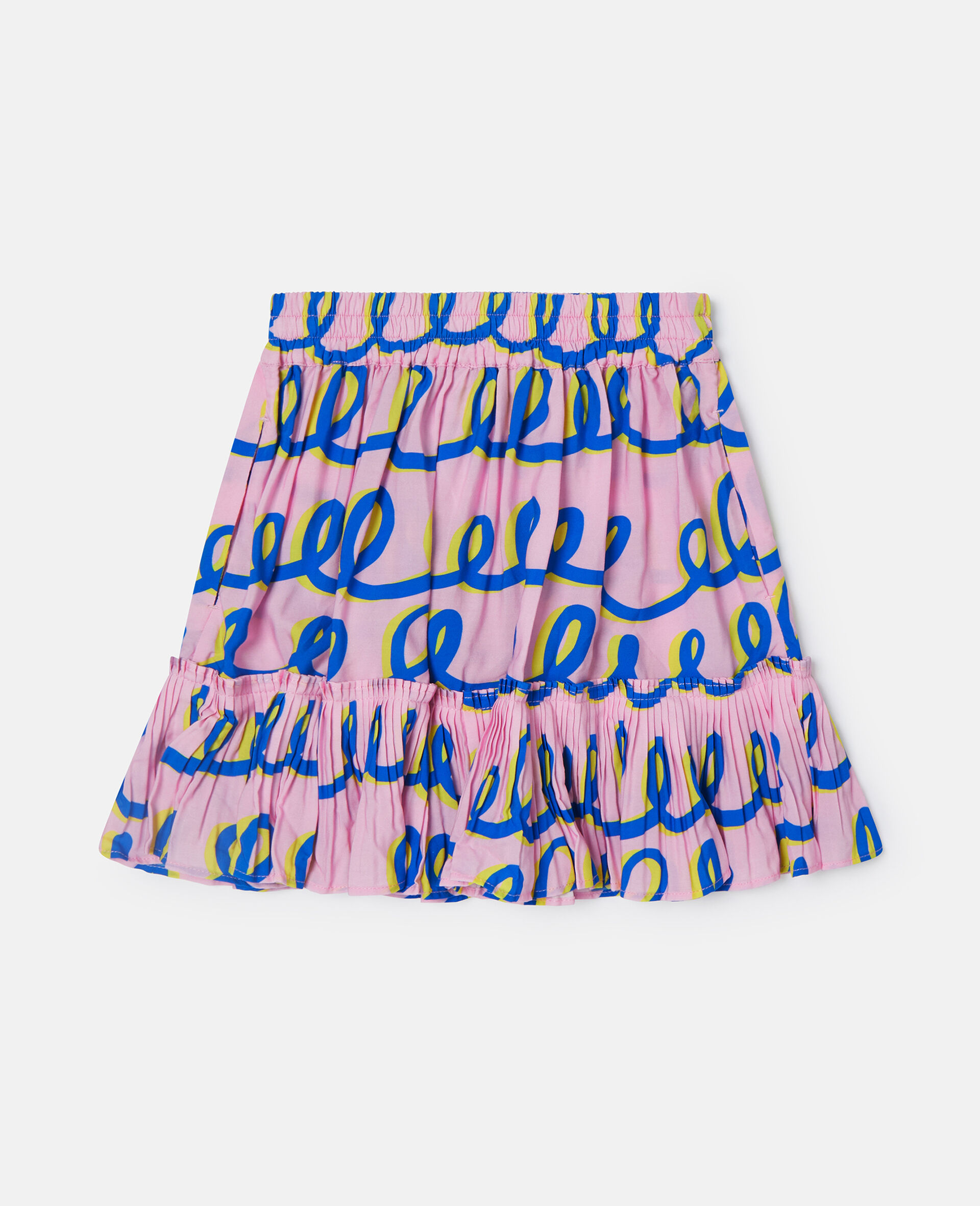 Swirling PatternPleated Skirt-Pink-large image number 2