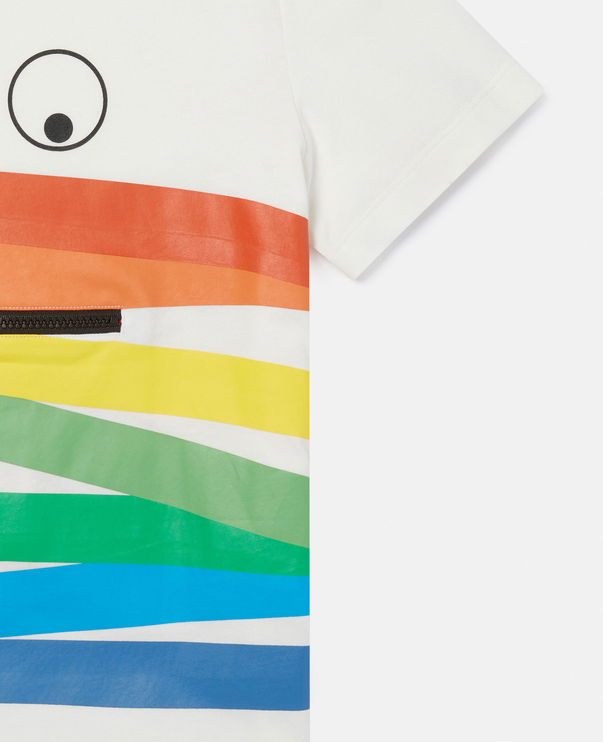 Zip Rainbow Face T‐Shirt-White-large image number 1