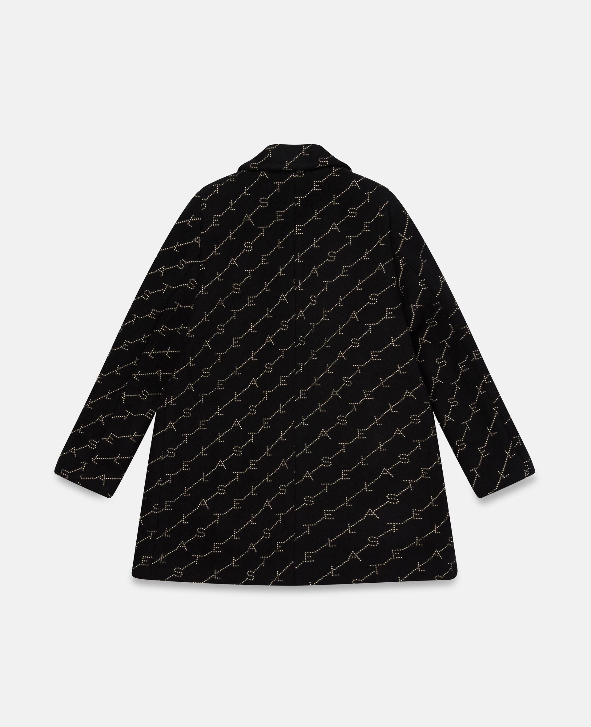 Double Breasted Stella Monogram Coat-Black-large image number 3