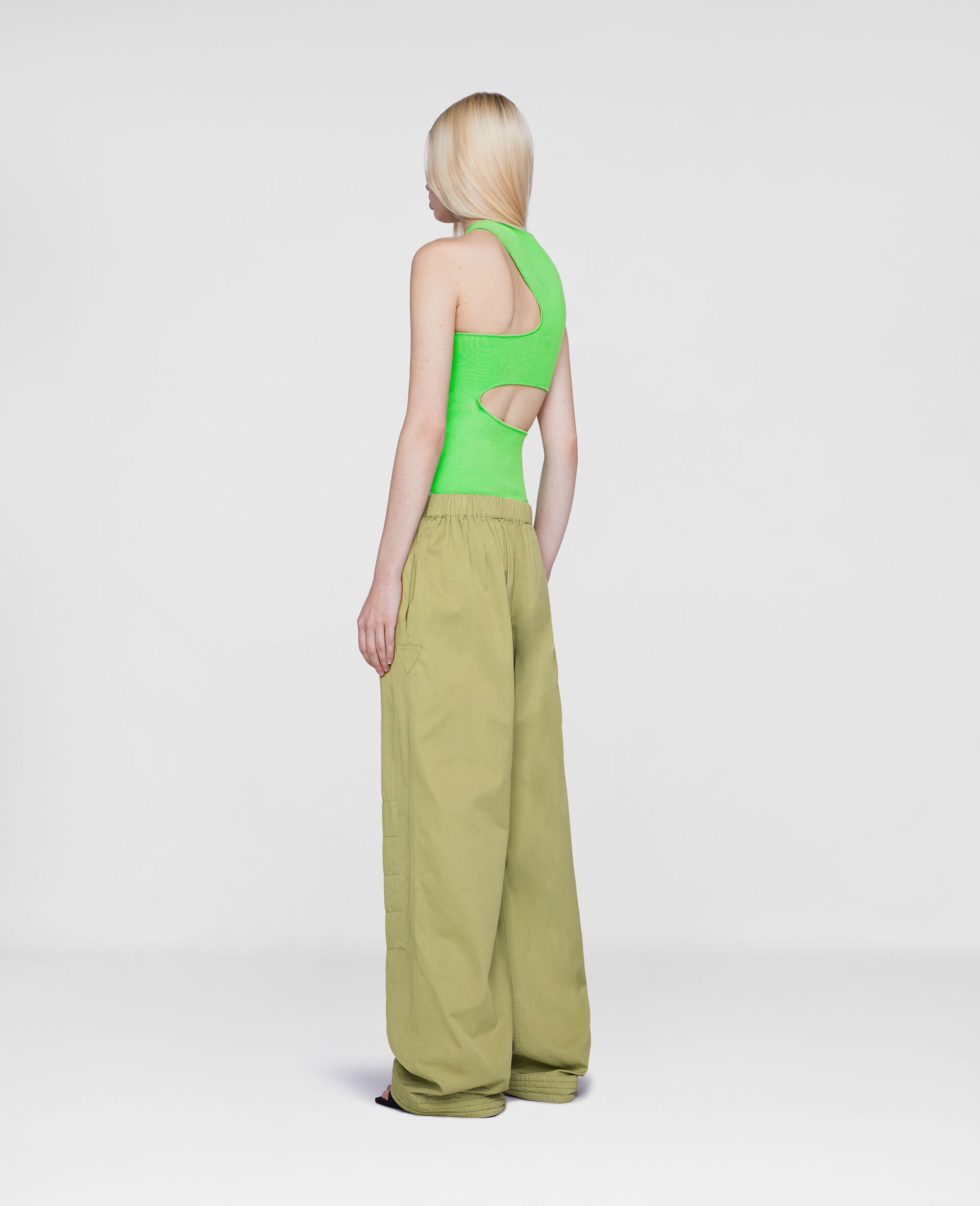 Compact Knit Cut‐Out Top-Green-large image number 2