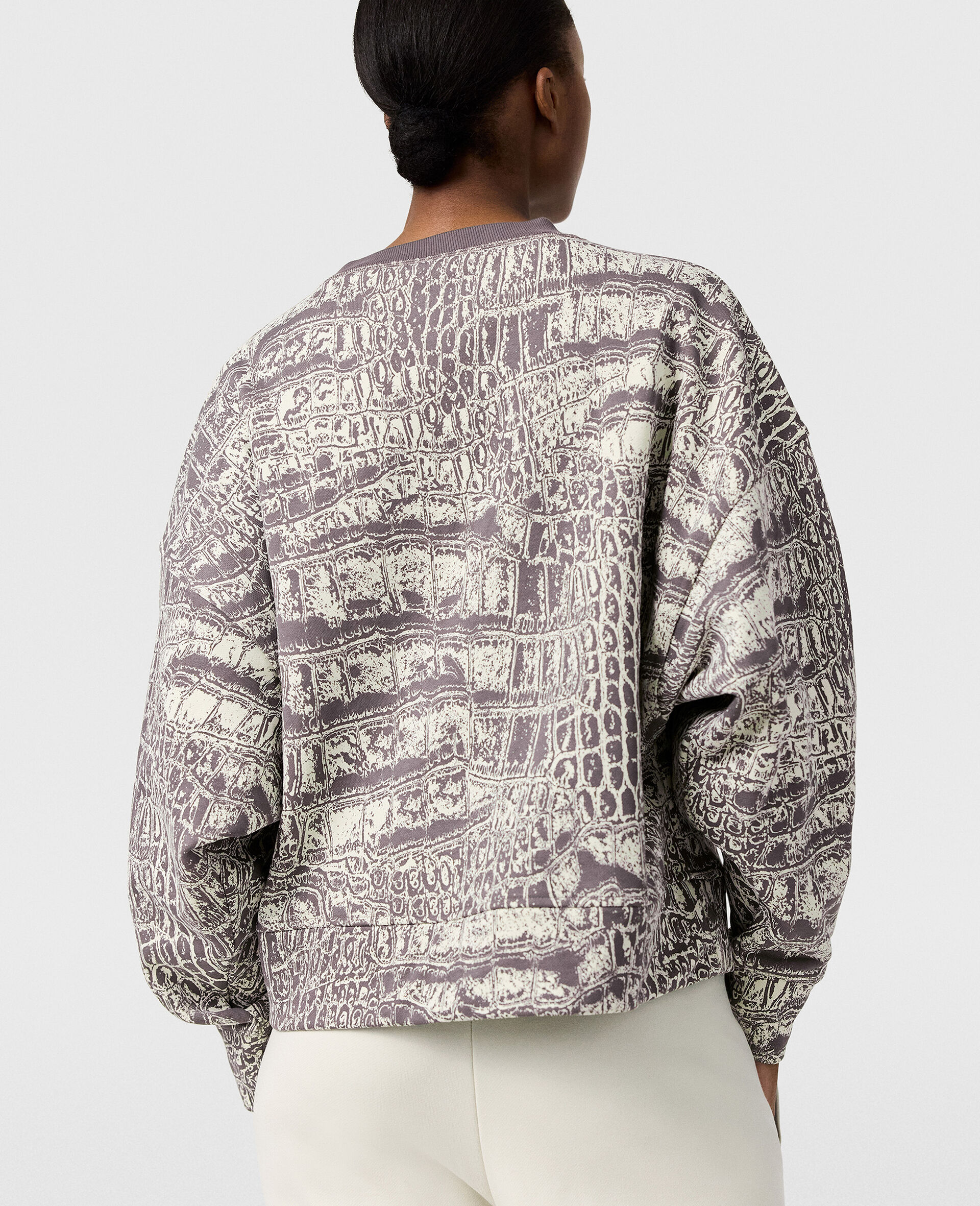 Logo Graphic Print Crewneck Sweatshirt-Beige-large image number 3