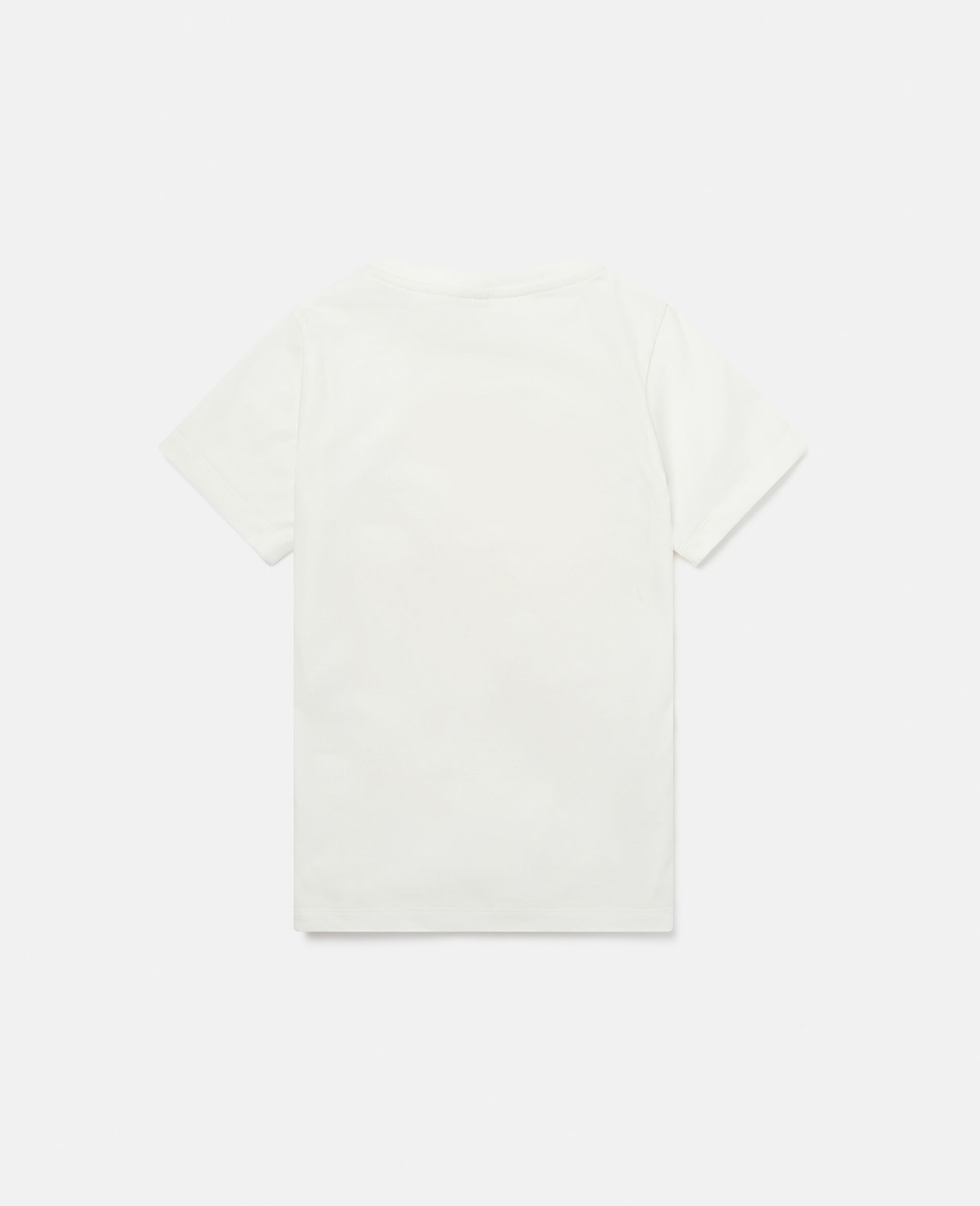 Rainbow Print Stella Logo Cotton T‐Shirt-White-large image number 3