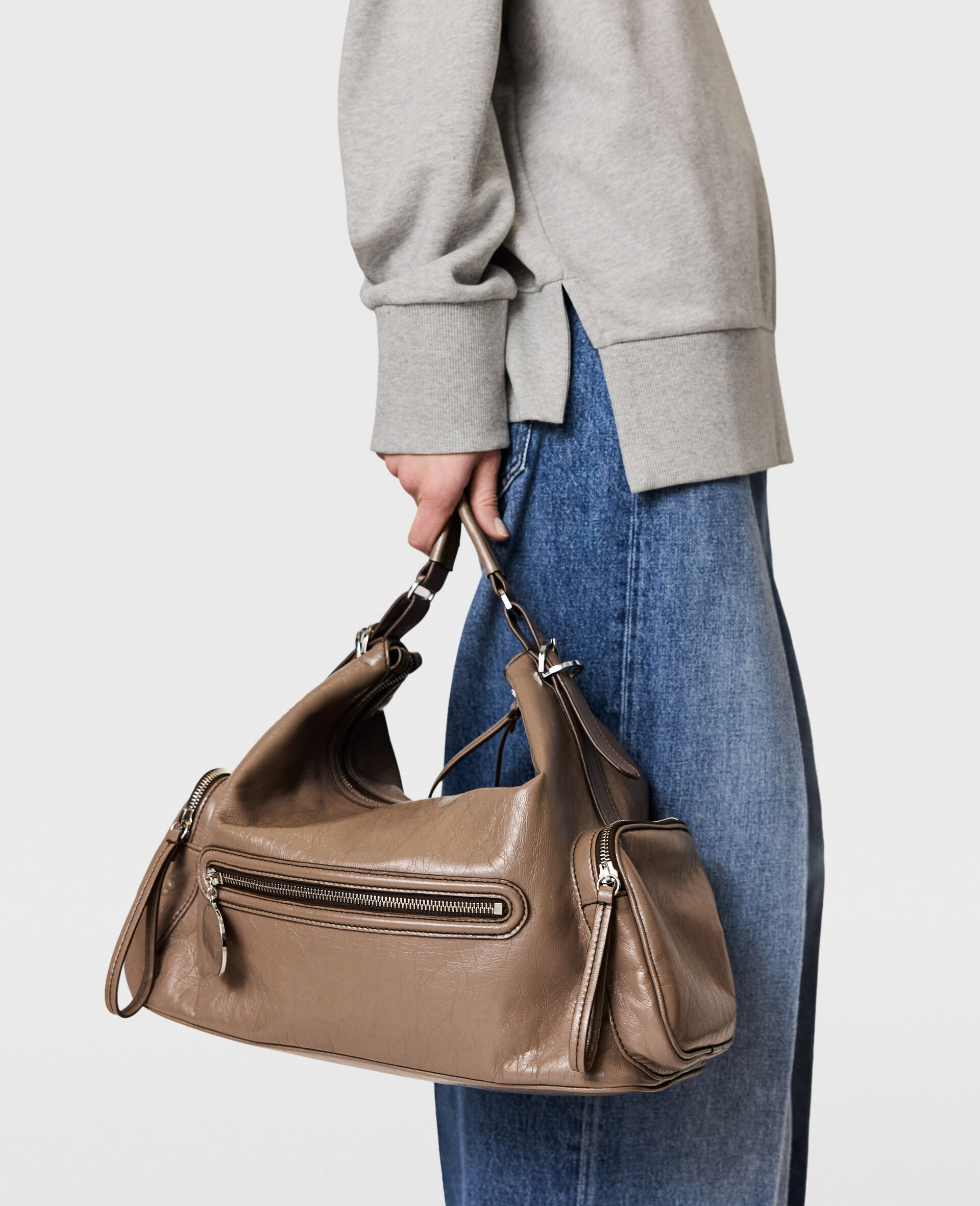 Dartmoor Cracked Patent Shoulder Bag-Brown-medium