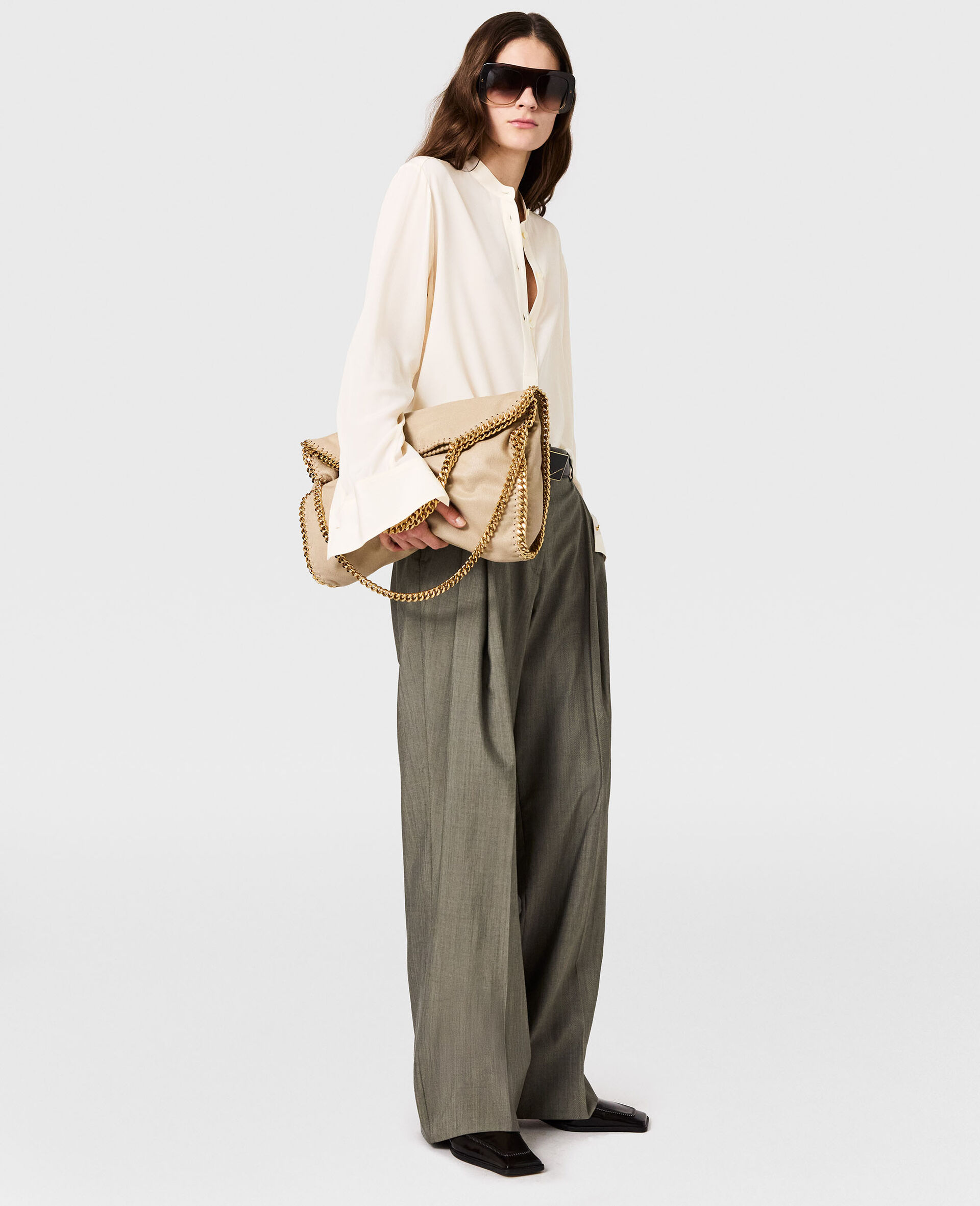 Band Collar Shirt-Black-large image number 2