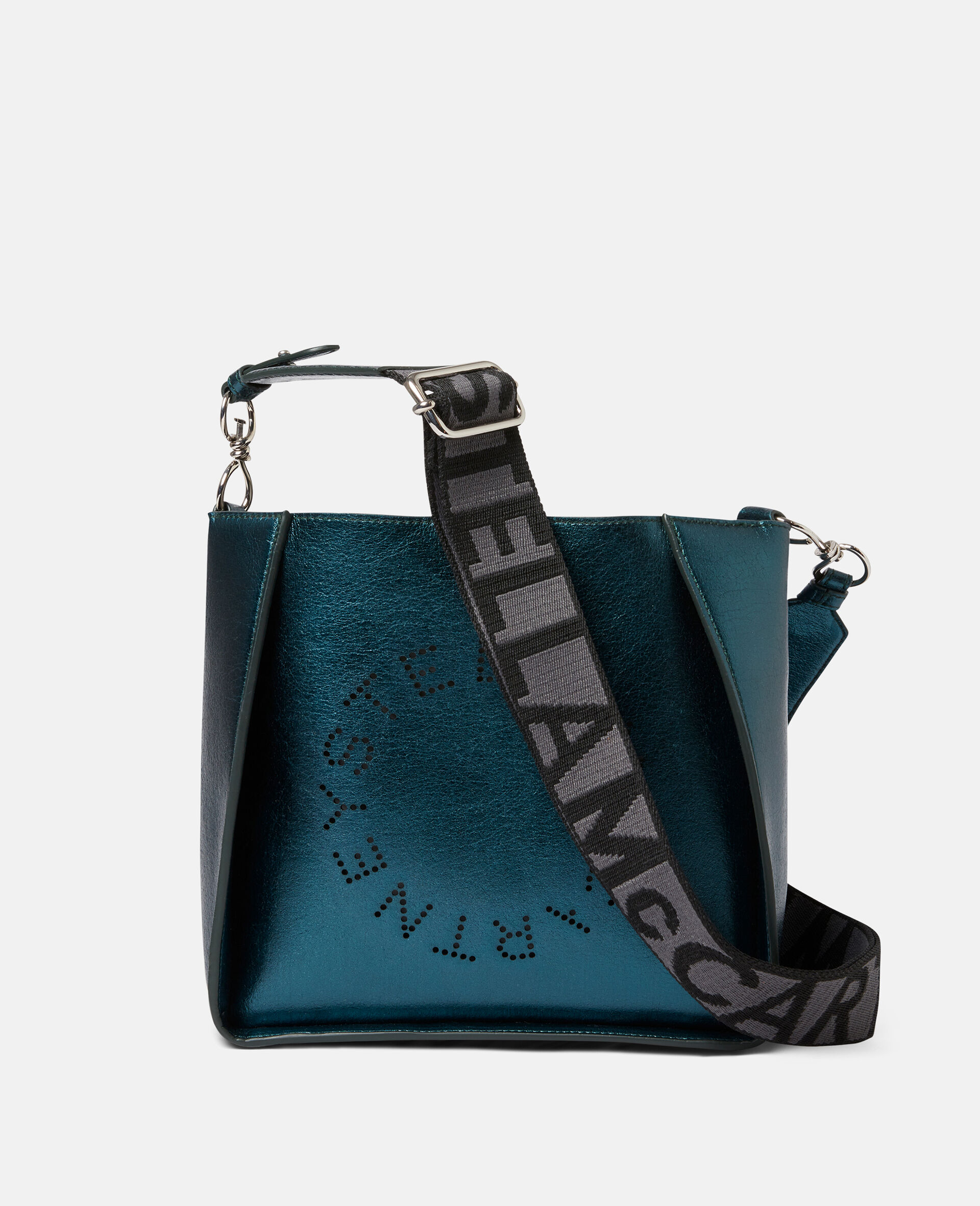 Stella Logo Metallic Shoulder Bag-Grey-large image number 0