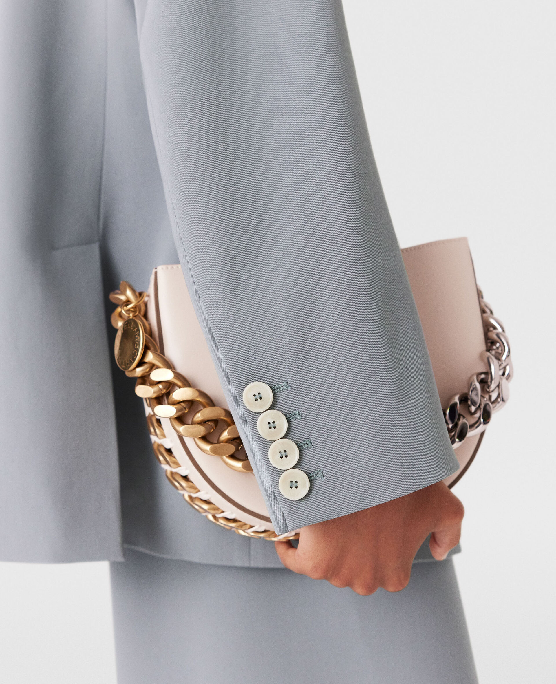 阔型双排扣西装外套-灰色-large image number 2