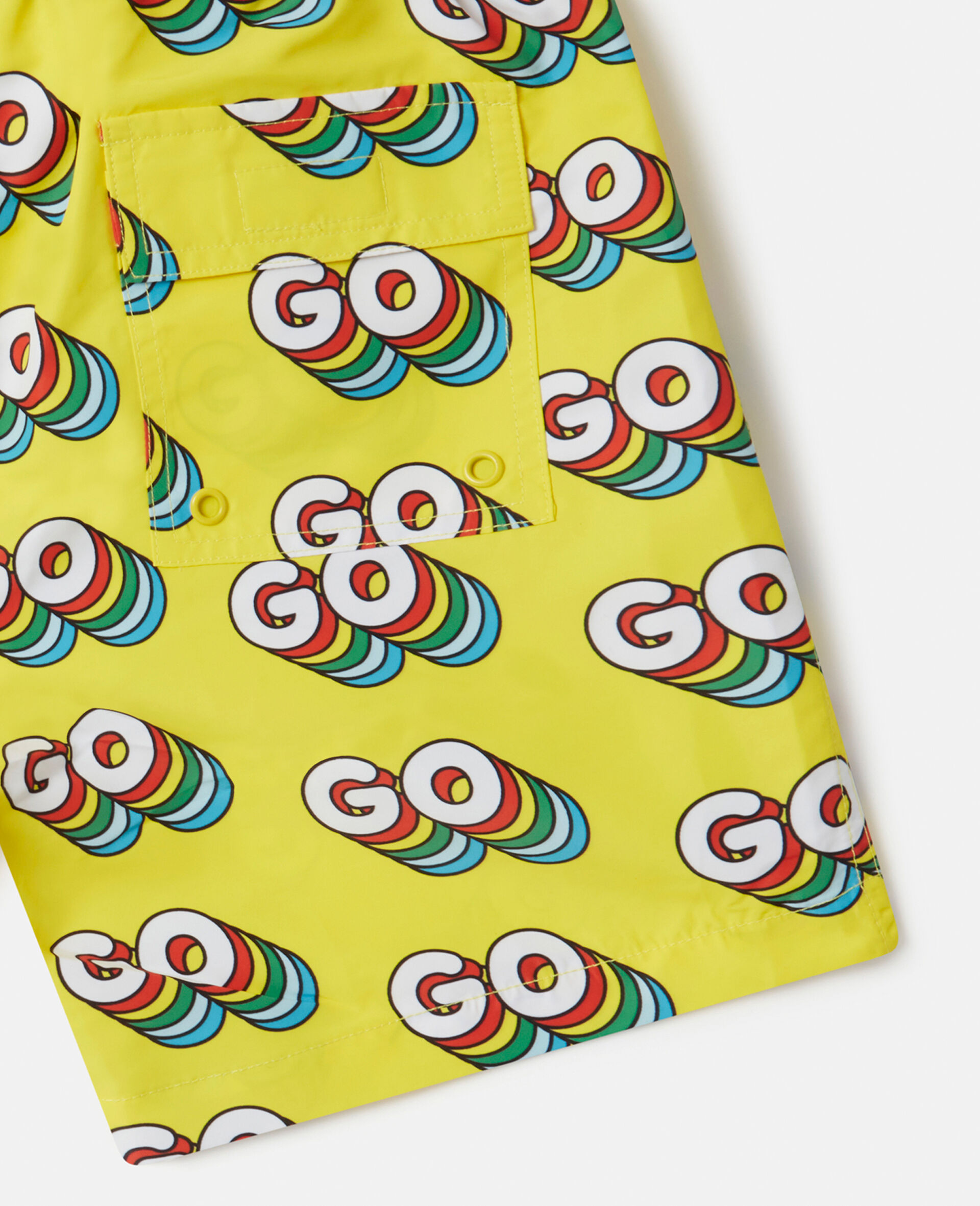 'Go' Print Swim Shorts-Multicolour-large image number 3