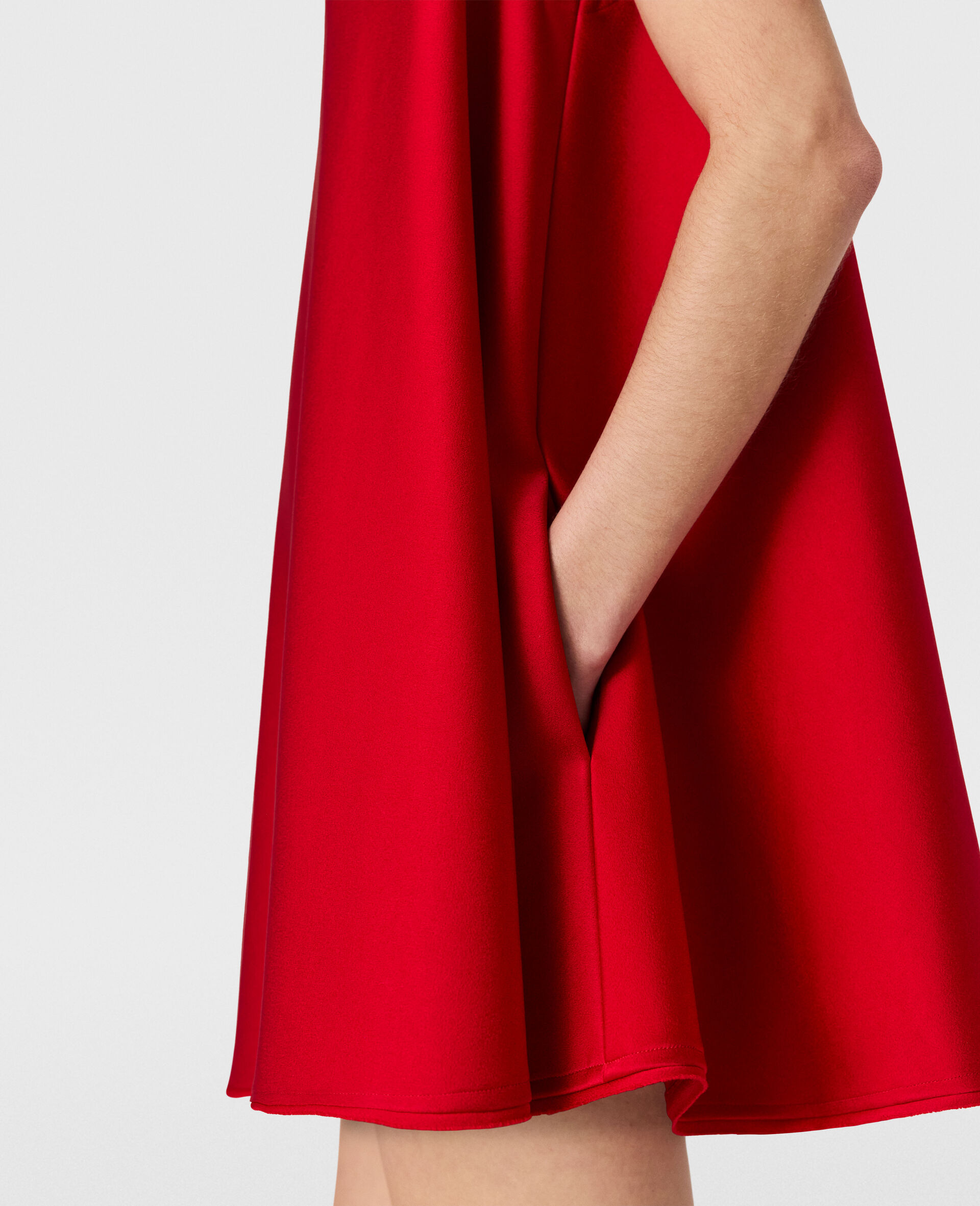 Envers Satin A-Line Mini Dress-Red-large image number 3