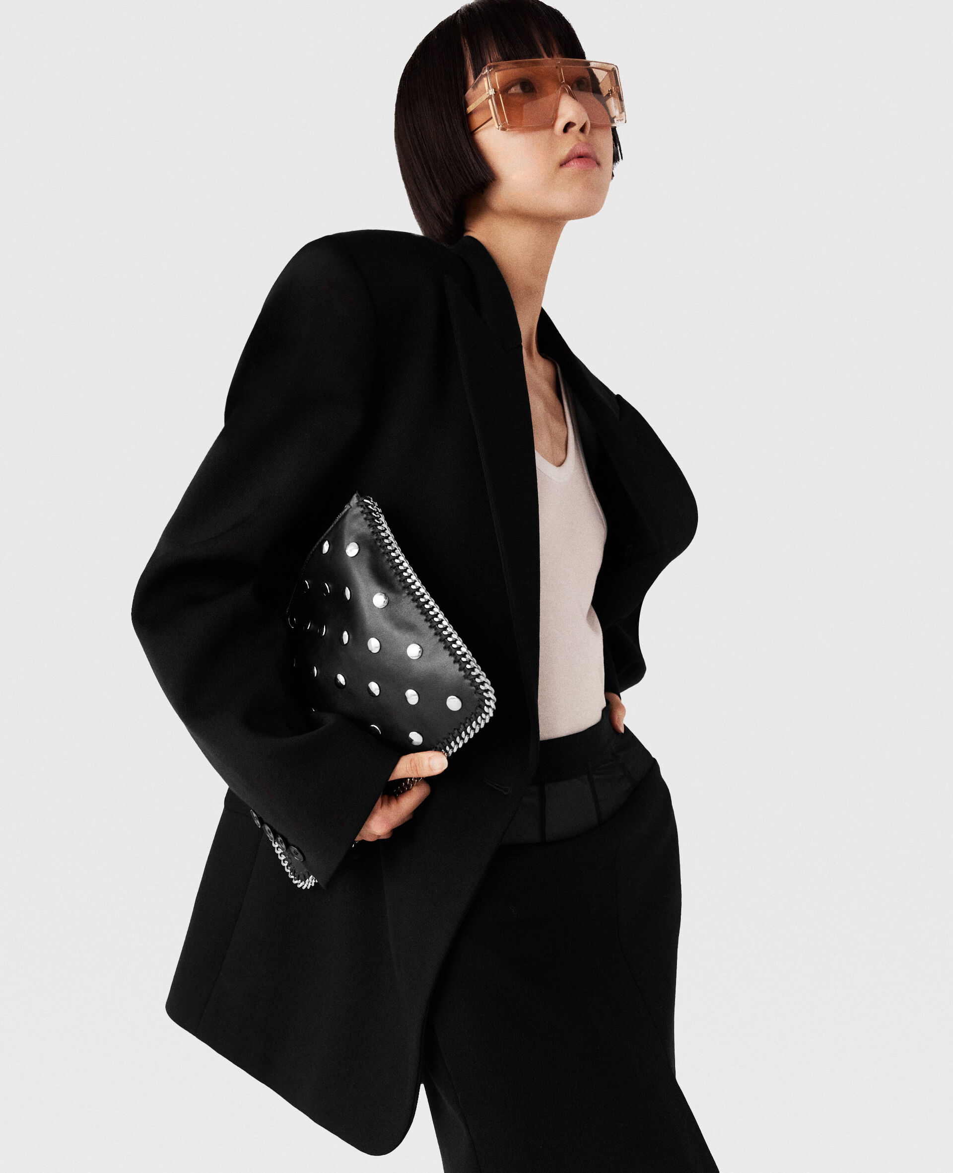 Falabella Studded Zip Pouch-Black-large image number 1