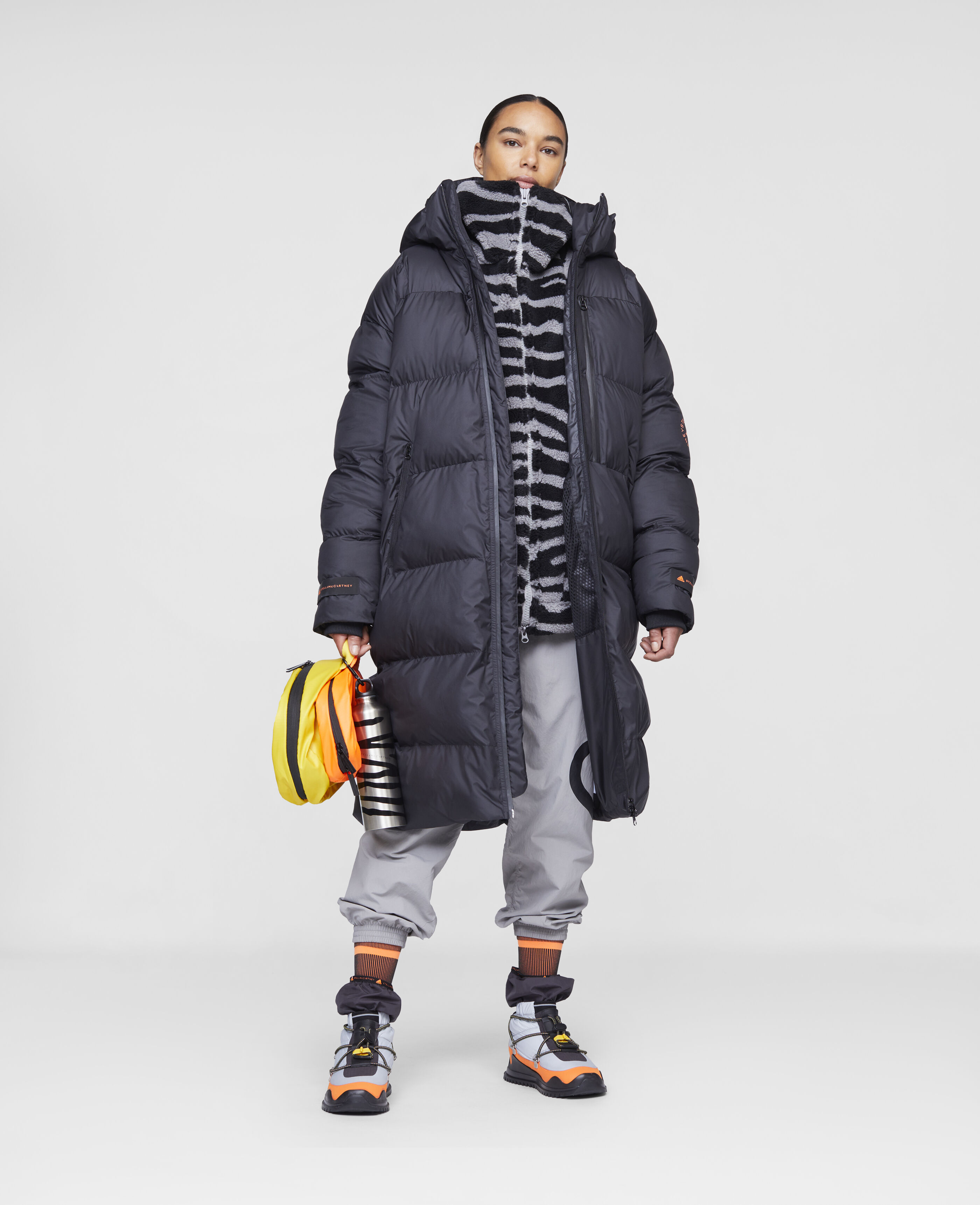 Women Black Long Training Puffer Jacket Stella McCartney CH
