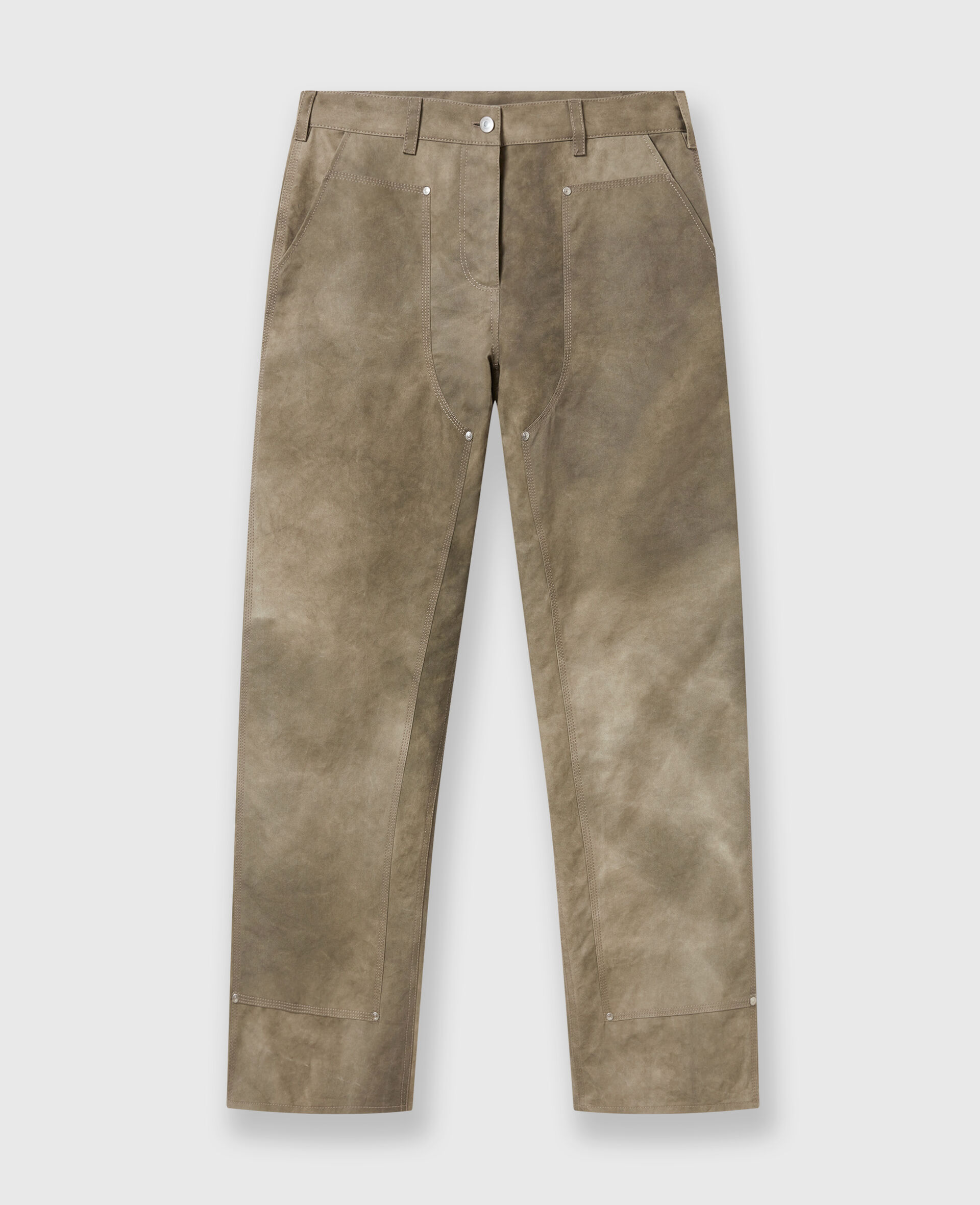 Pantalon droit delave a chaps-Beige-large image number 0