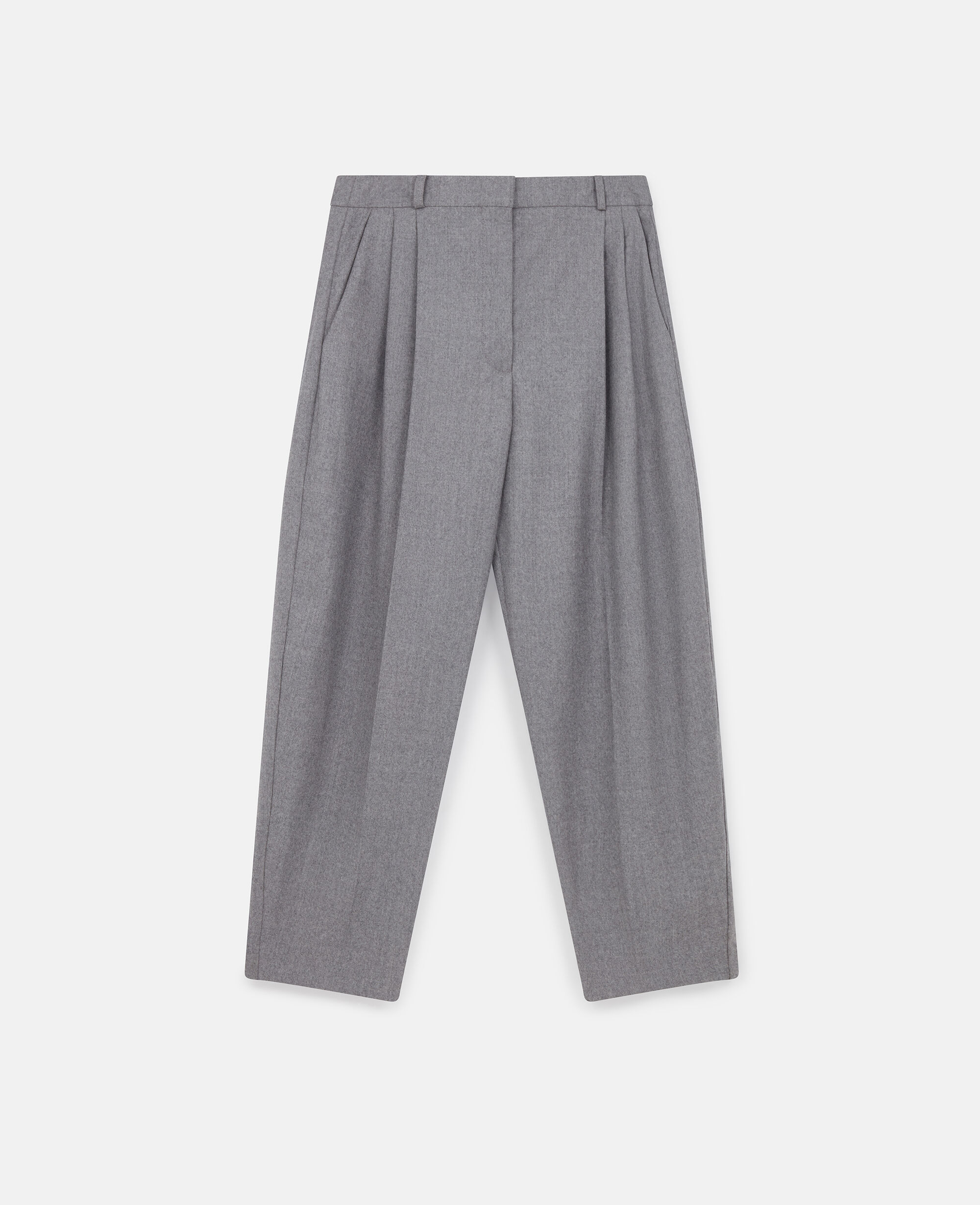 Women Light grey melange Pleated High Rise Wool Trousers Stella McCartney PT