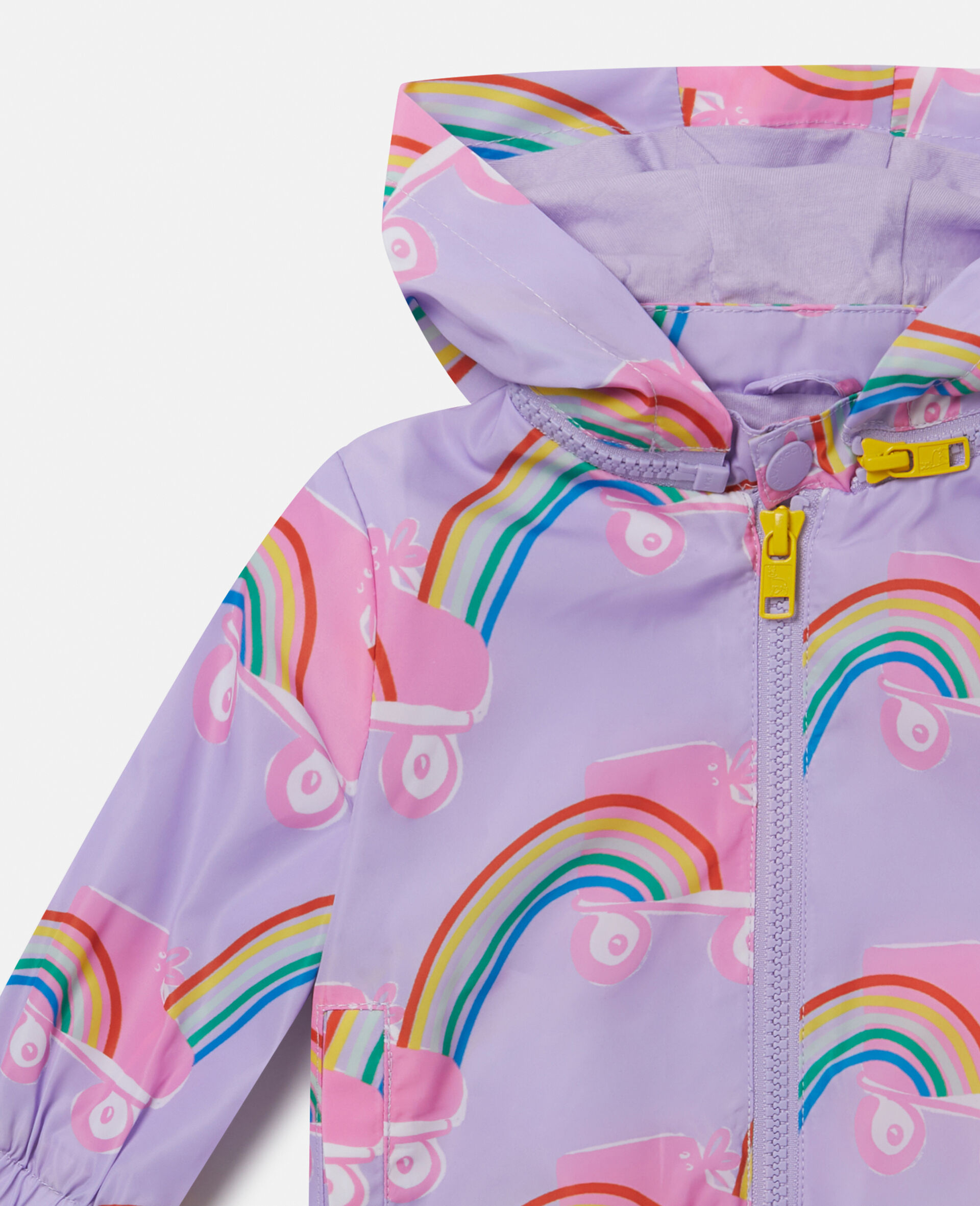 Rollerskate Rainbow Print Raincoat-Purple-large image number 1