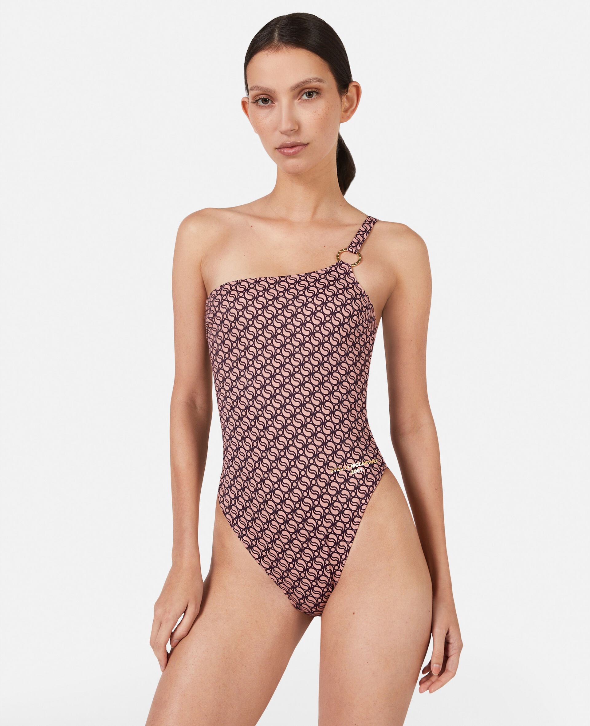S-Wave Print Swimsuit-Multicolour-model