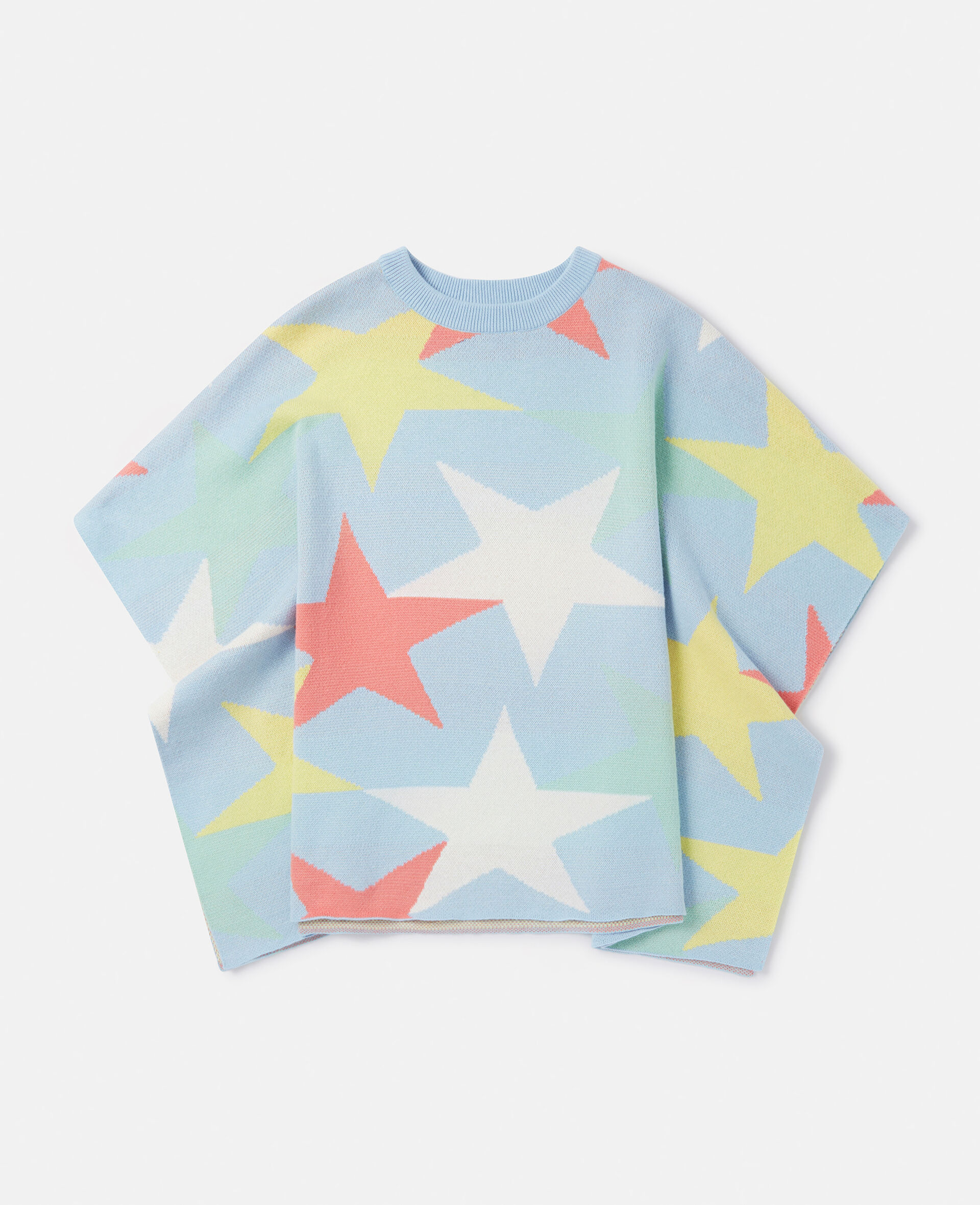 Star Print Poncho-Purple-large image number 0