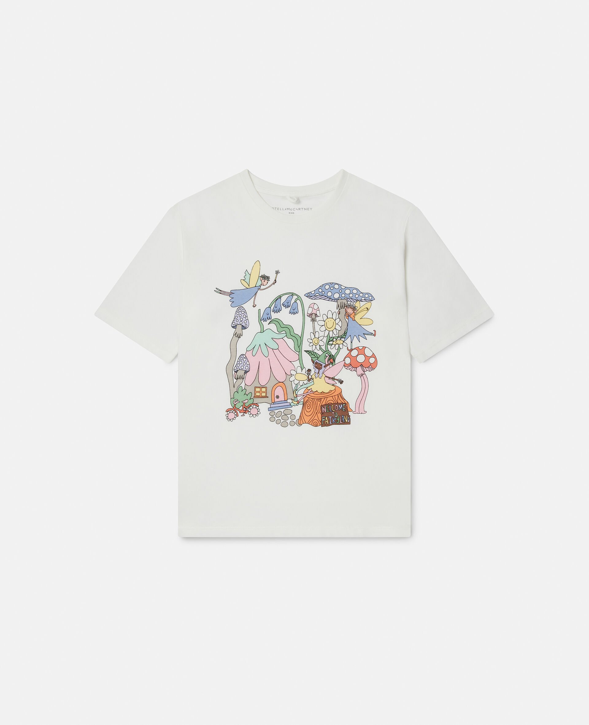 T-Shirt mit Rundhalsausschnitt und Woodland-Print-Weiß-medium