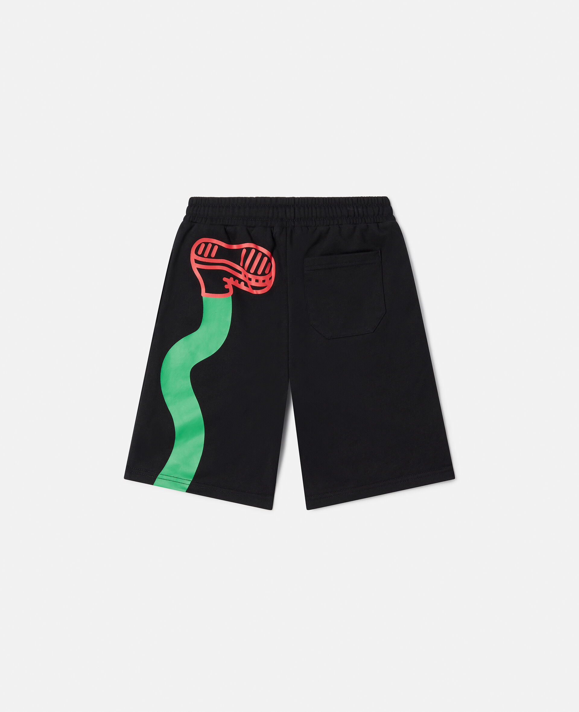 Dancing Leg Print Sweat Shorts-Black-large image number 2