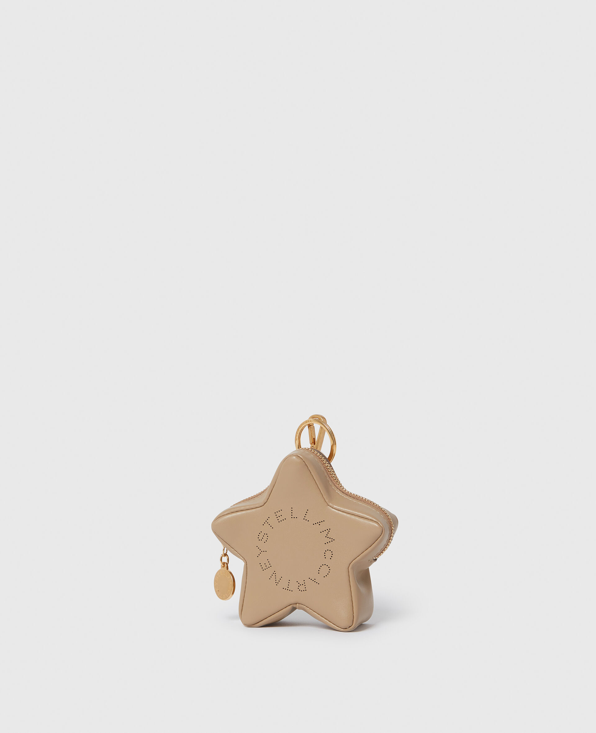 Logo Star Coin Purse Keyring-Beige-large image number 1