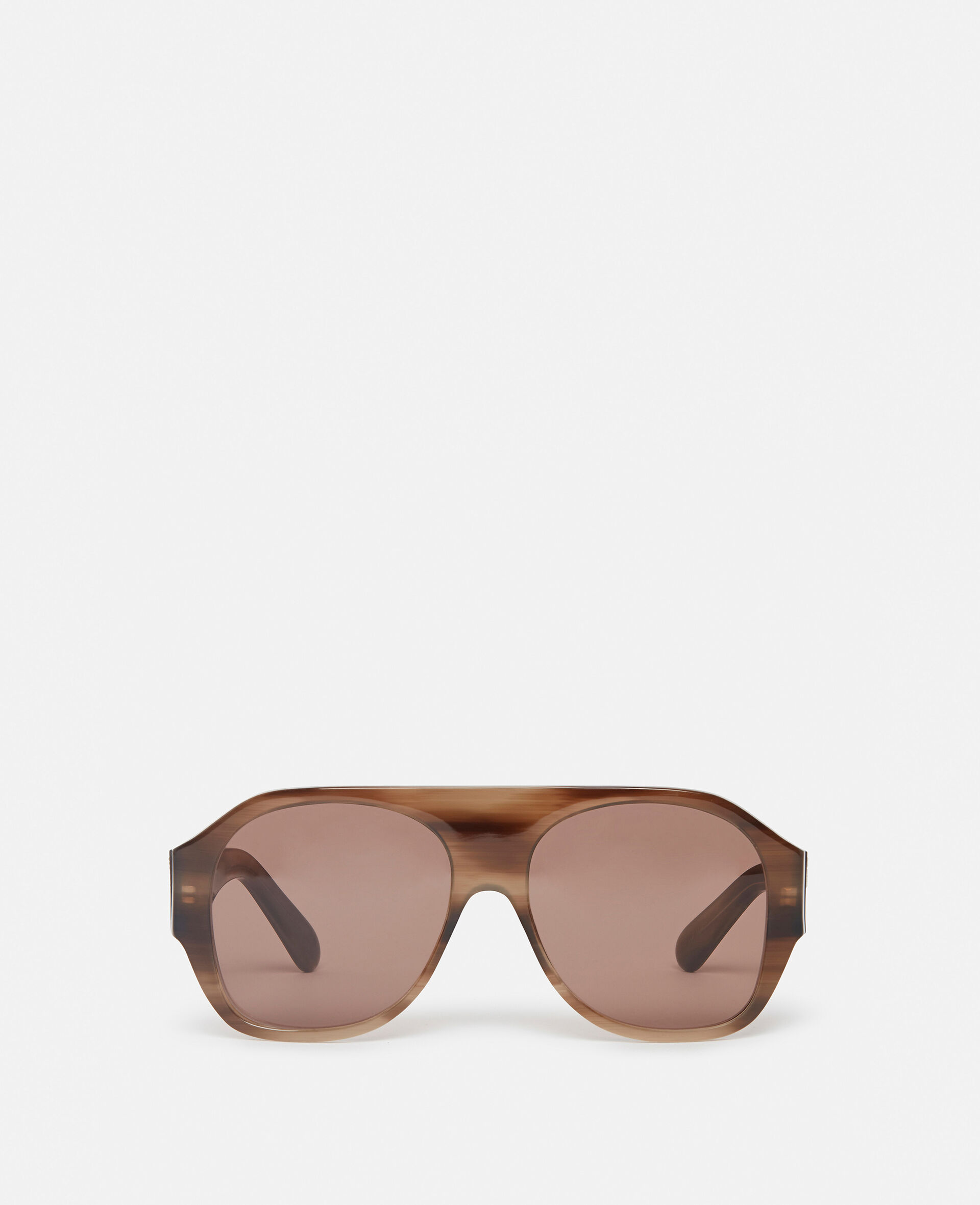 Logo Chunky Aviator Sunglasses-棕色-medium