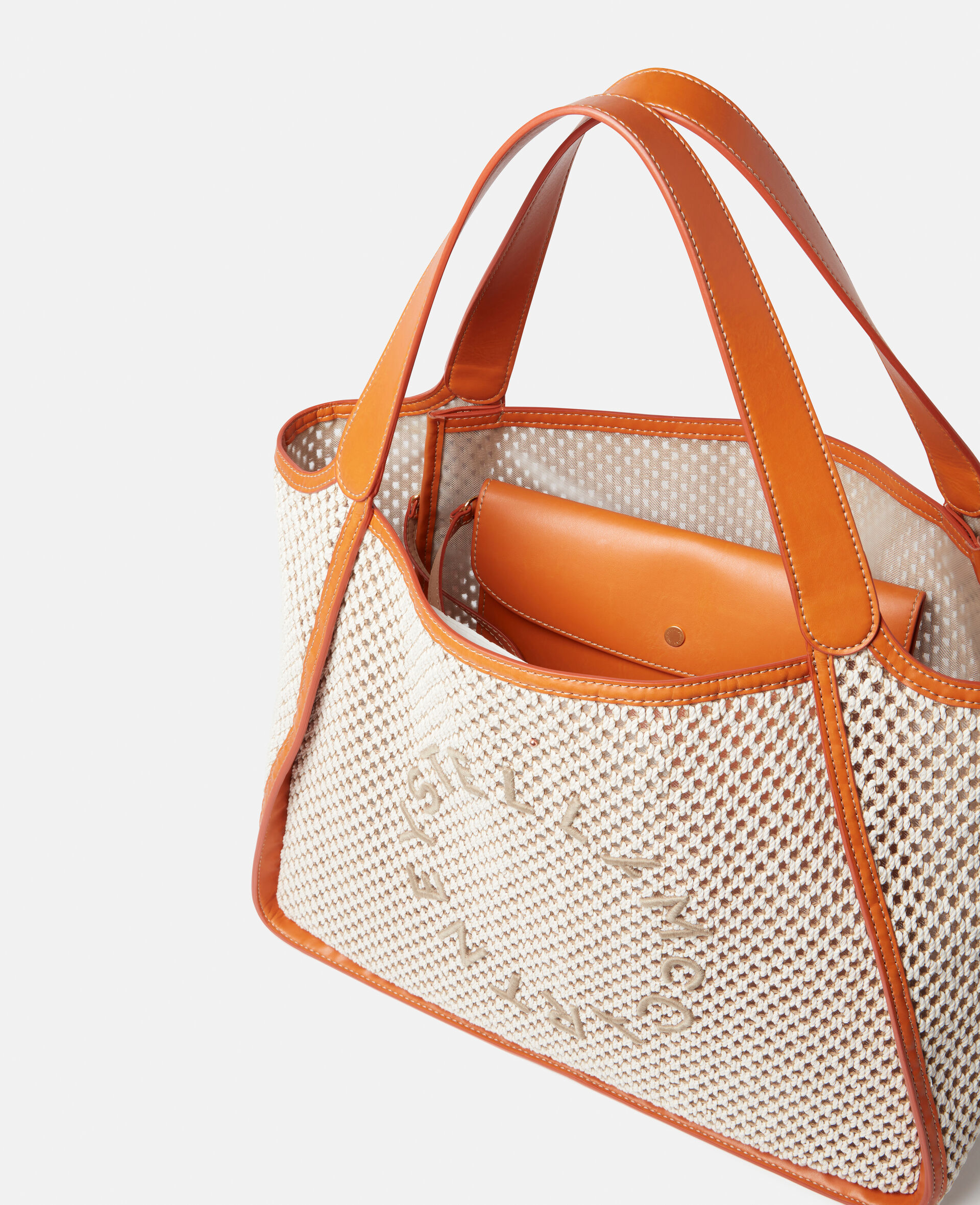 Stella Logo Rope Mesh Tote Bag-Beige-large image number 2