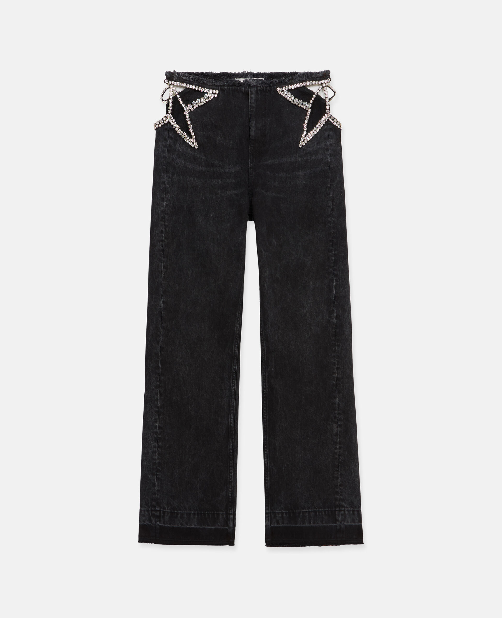 Star Cut-Out Low-Rise jeans-Black-large image number 0