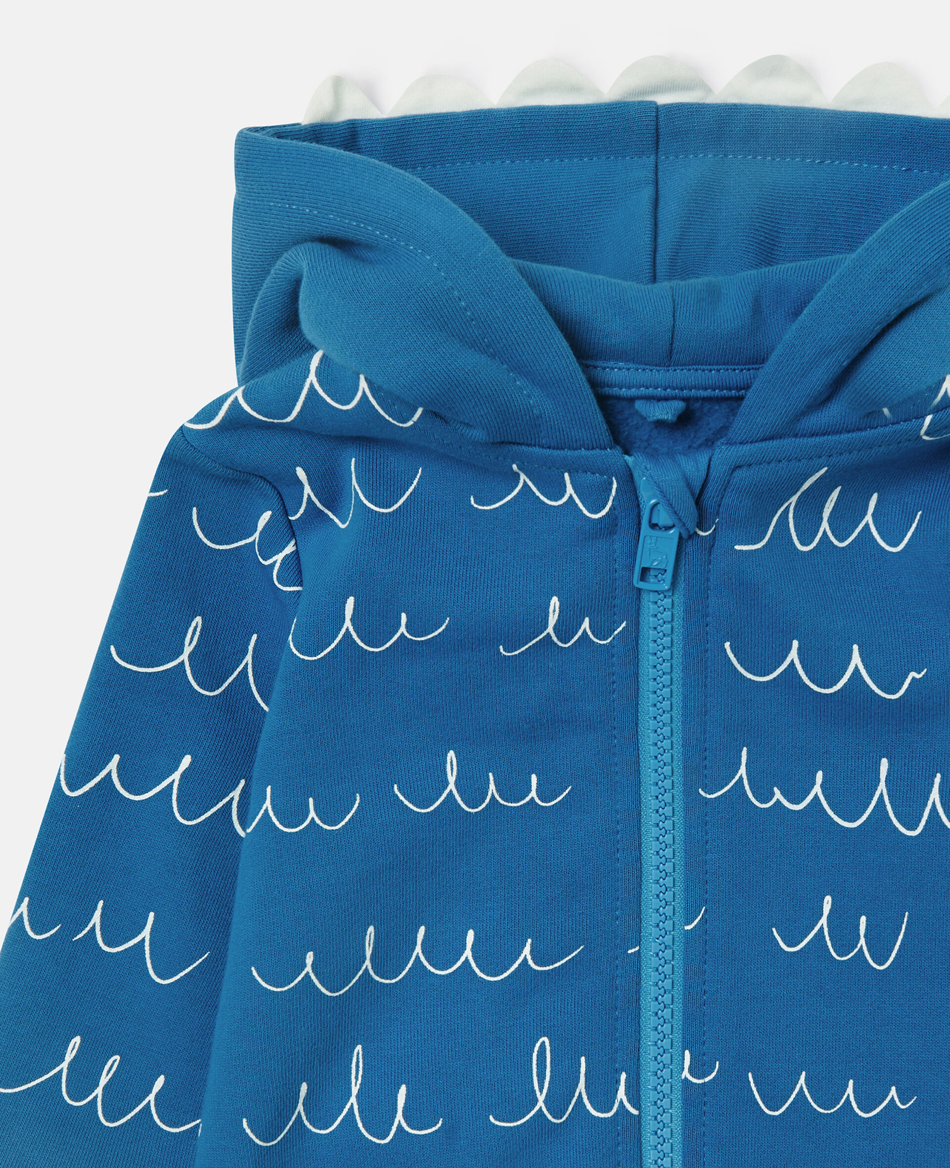 Kapuzenjacke mit Reißverschluss und Monster-Grafik-Blau-medium