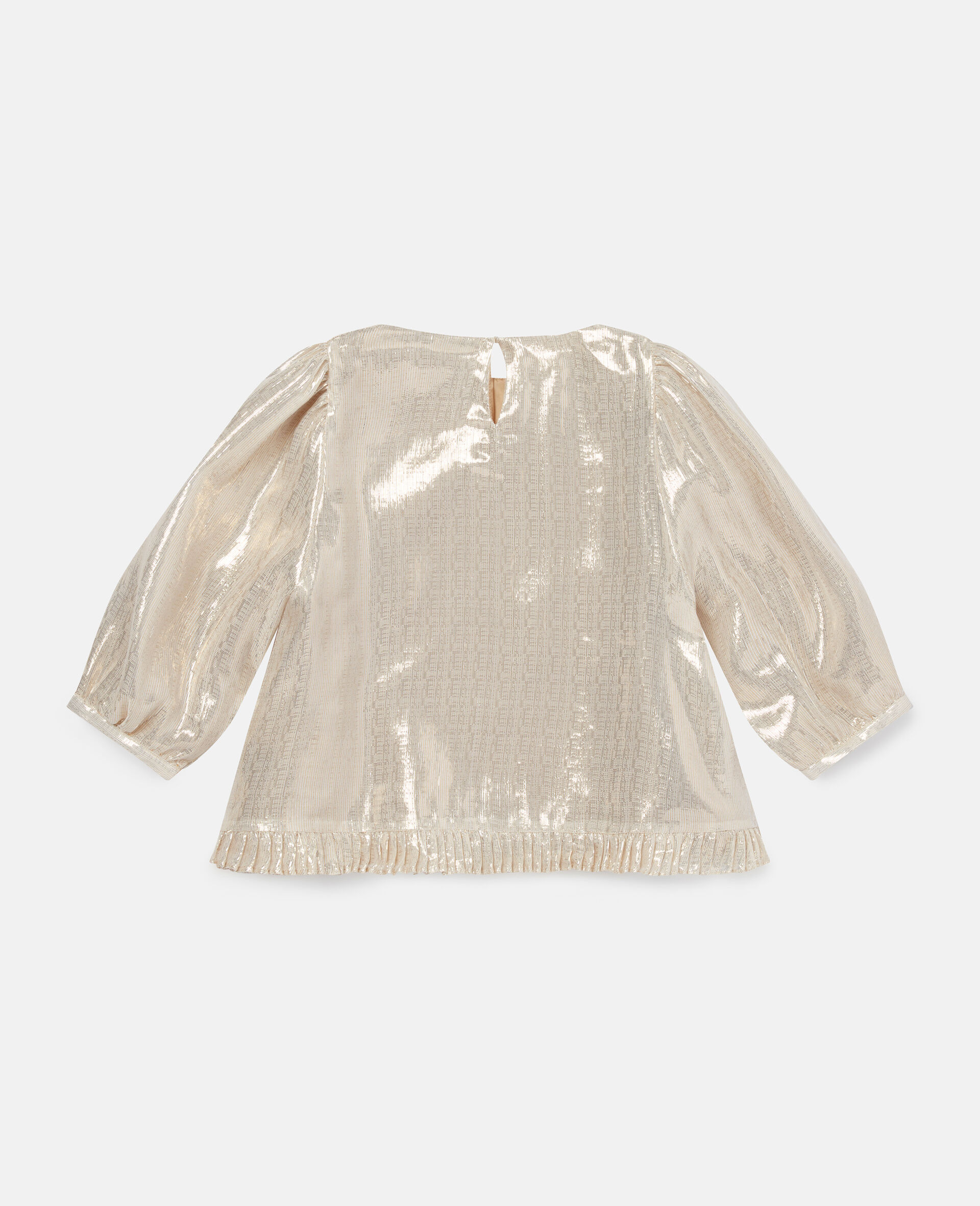 Gold Plisse Chiffon Top-Yellow-large image number 2