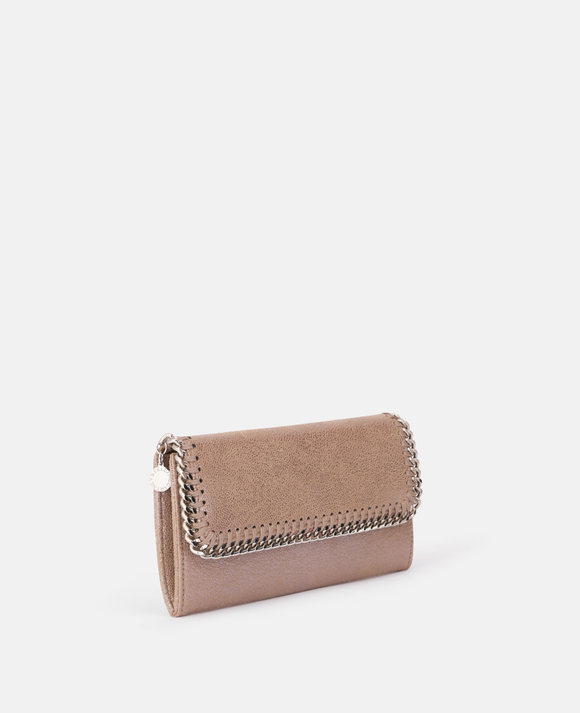 Women ピンク パール ファラベラ フラップ コンチネンタル シャイニー ウォレット | Stella McCartney JP