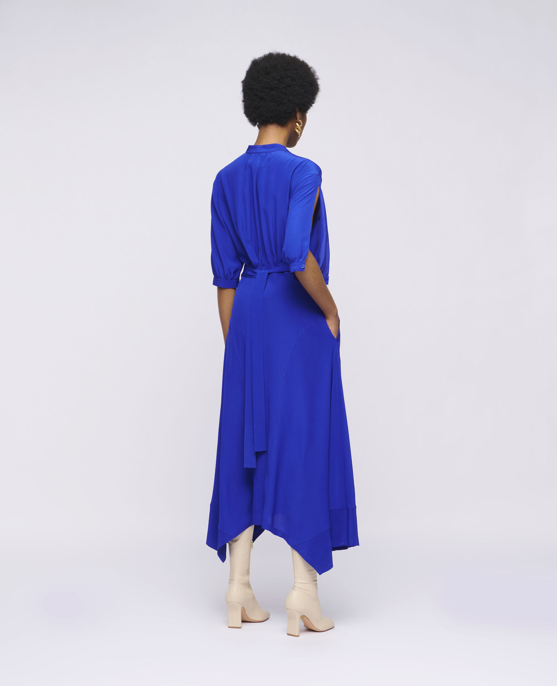 Robe en soie Olivia-Bleu-large image number 2
