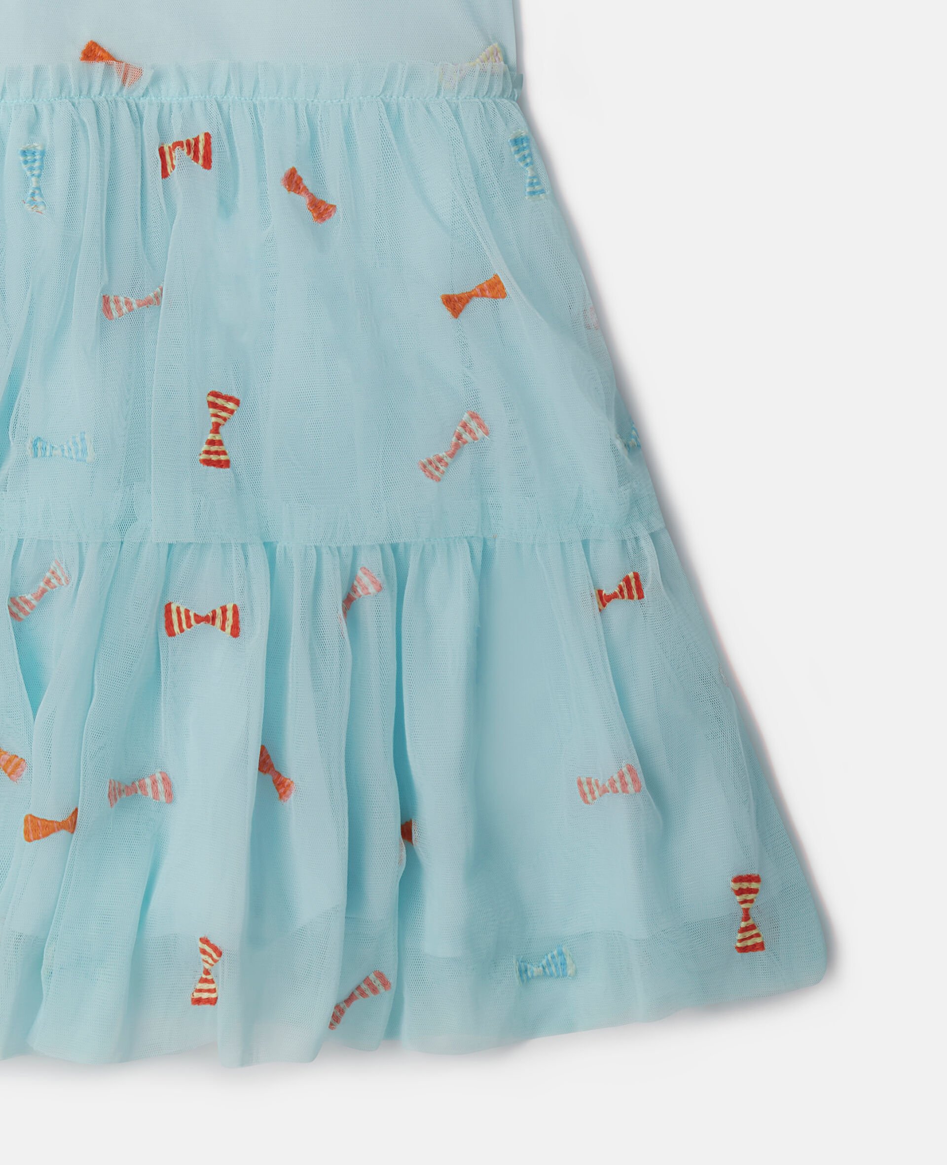 Striped Bow Print Occasion Dress-Blue-large image number 1