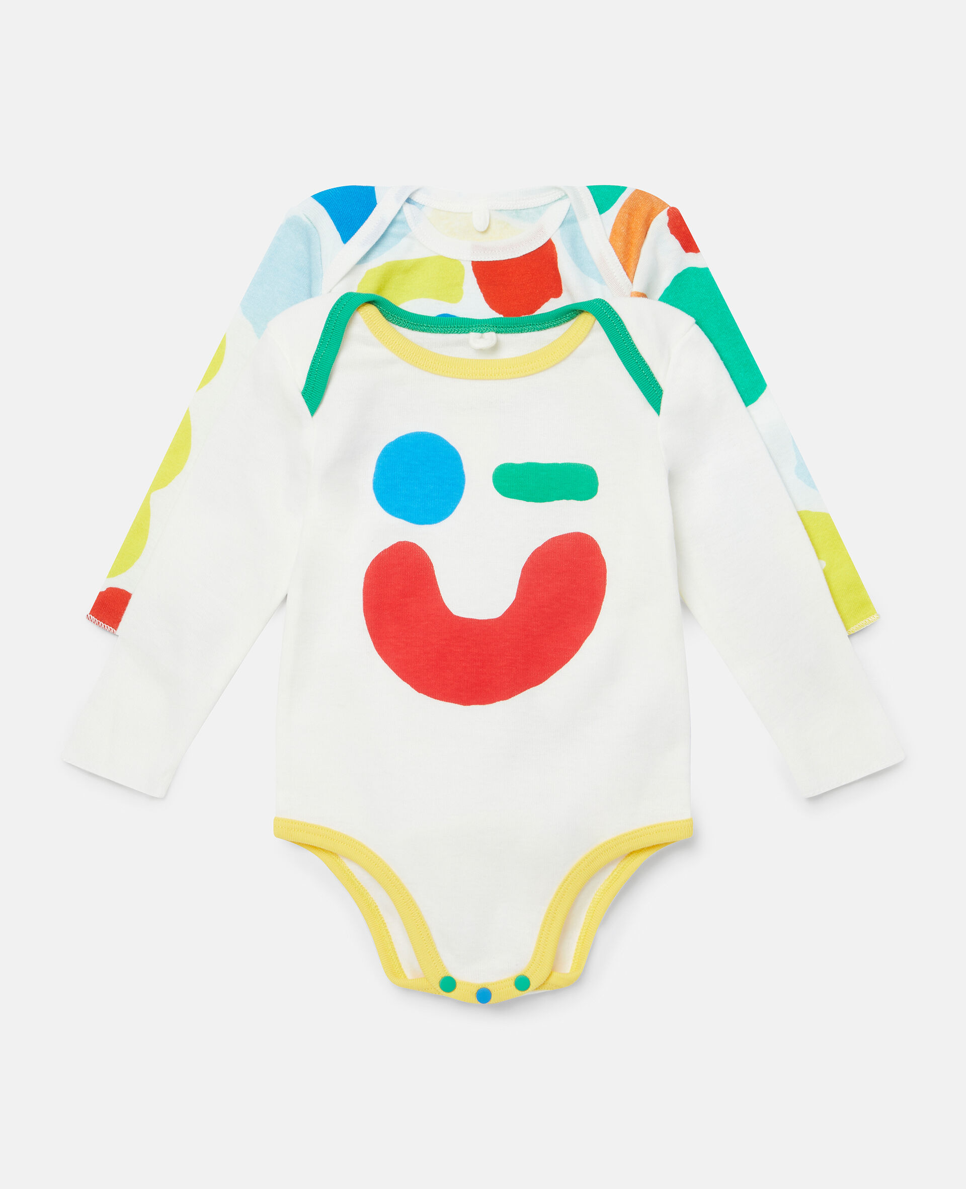 Abstract Smile Print Bodysuit Set-Multicoloured-large