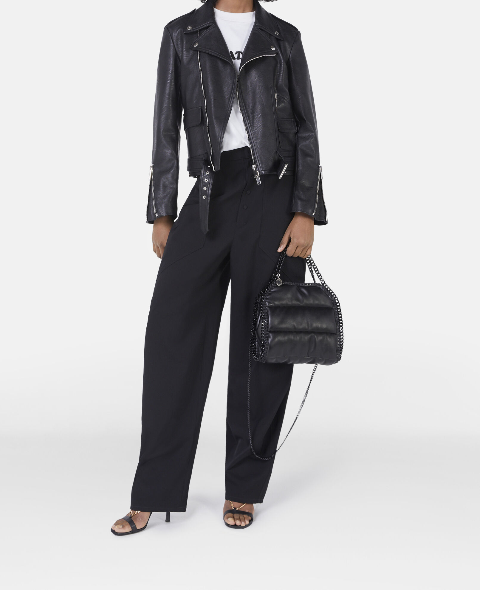 Women Black Alter Mat Biker Jacket Stella McCartney US
