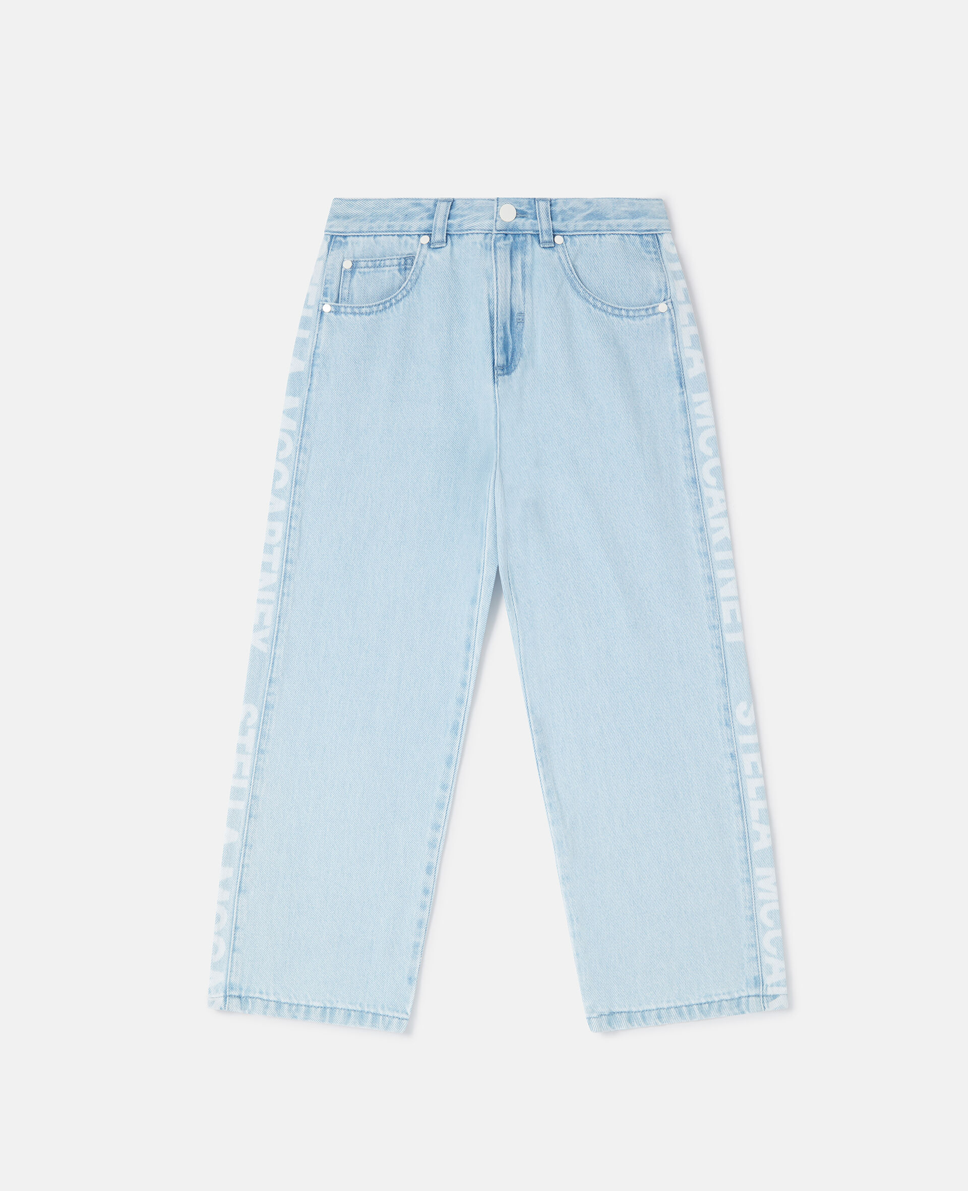 Jeans mit Schriftzug-Band-Blau-large image number 0