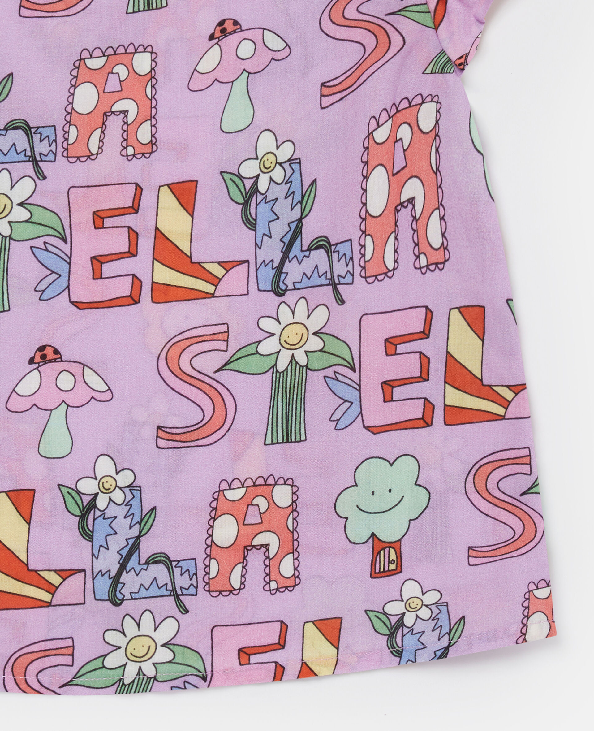 Stella Woodland Lettering Pleated Cap-Sleeve T-Shirt-Purple-large Stella Woodland Lettering Pleated Cap-Sleeve T-Shirt-Purple-large image number 3