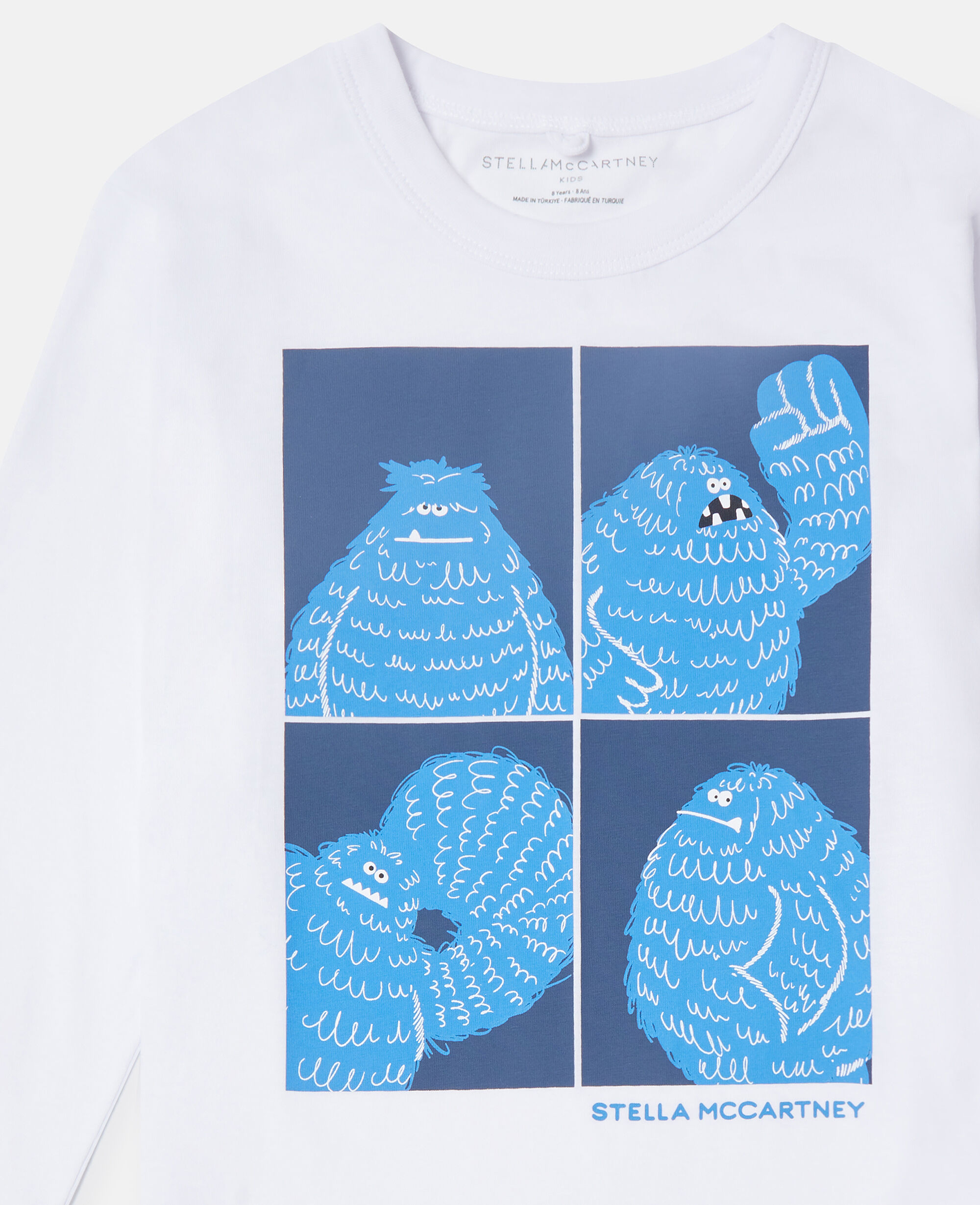 STELLA McCARTNEY◆モンスター グラフィック ロンT 長袖 ロゴ Kids ピュアホワイト モンスター グラフィック ロングスリーブ