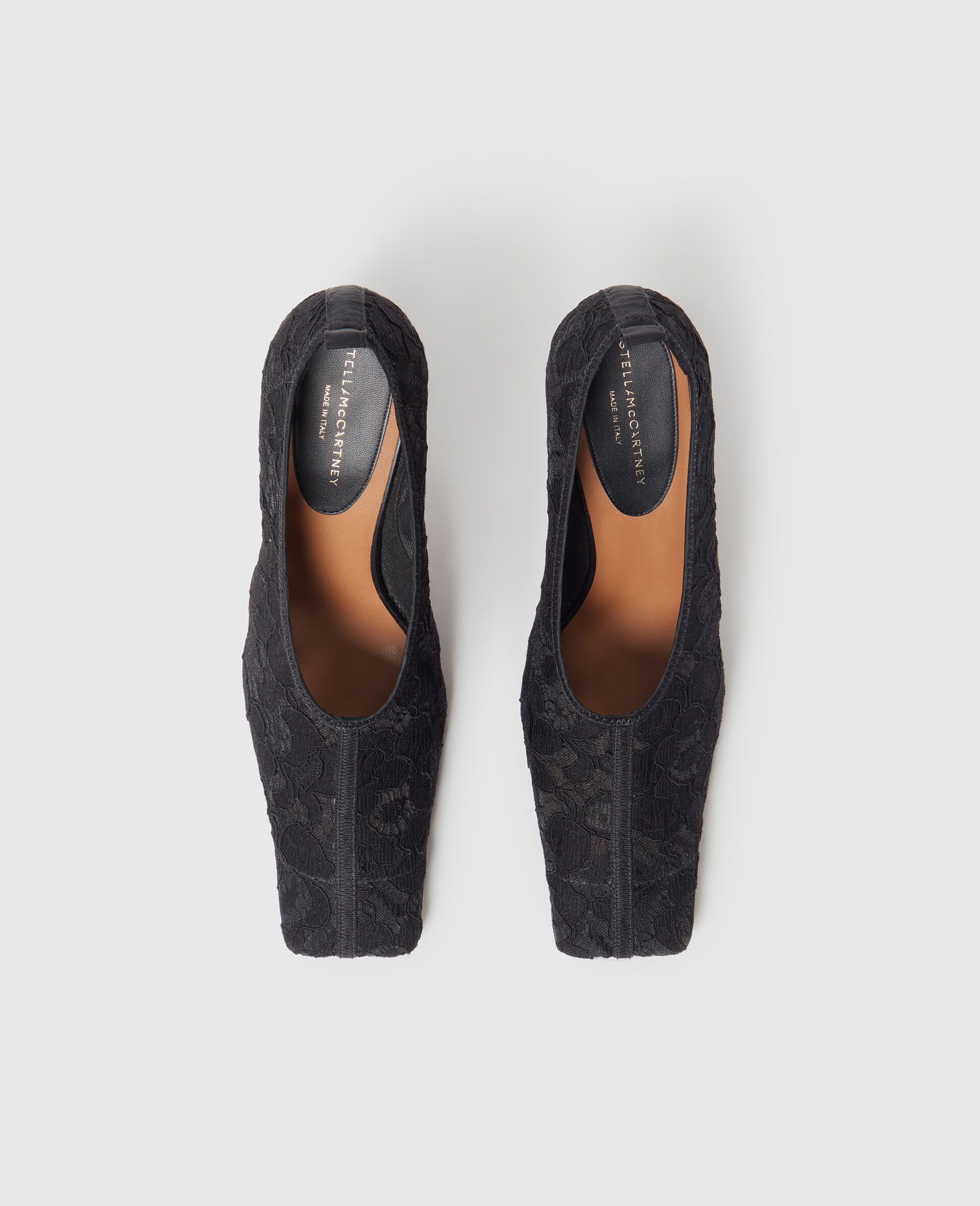 Square-Toe Lace Stiletto Pumps-Black-large image number 3