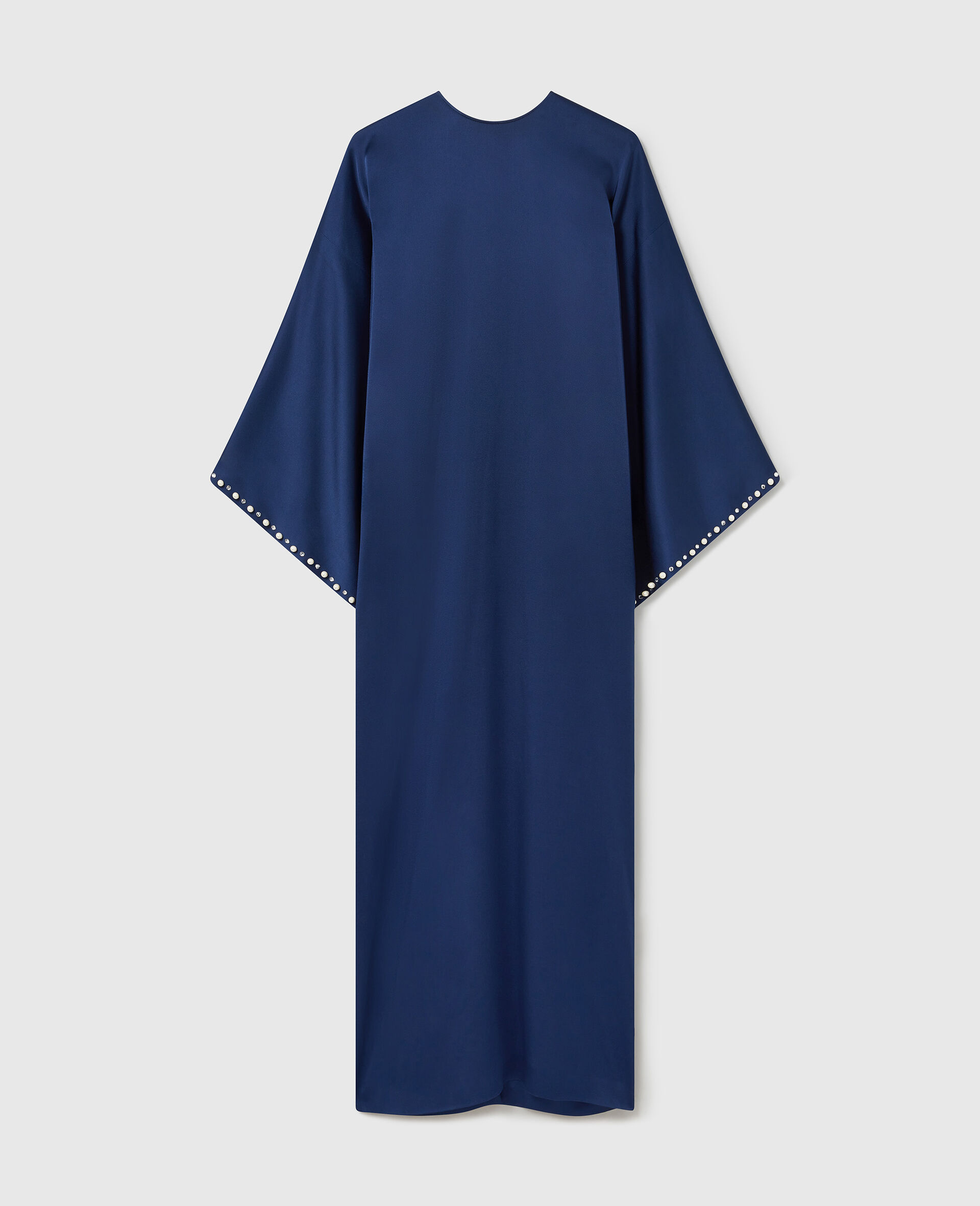 Pearl-Embellished Satin Maxi Dress-Yellow-large image number 0