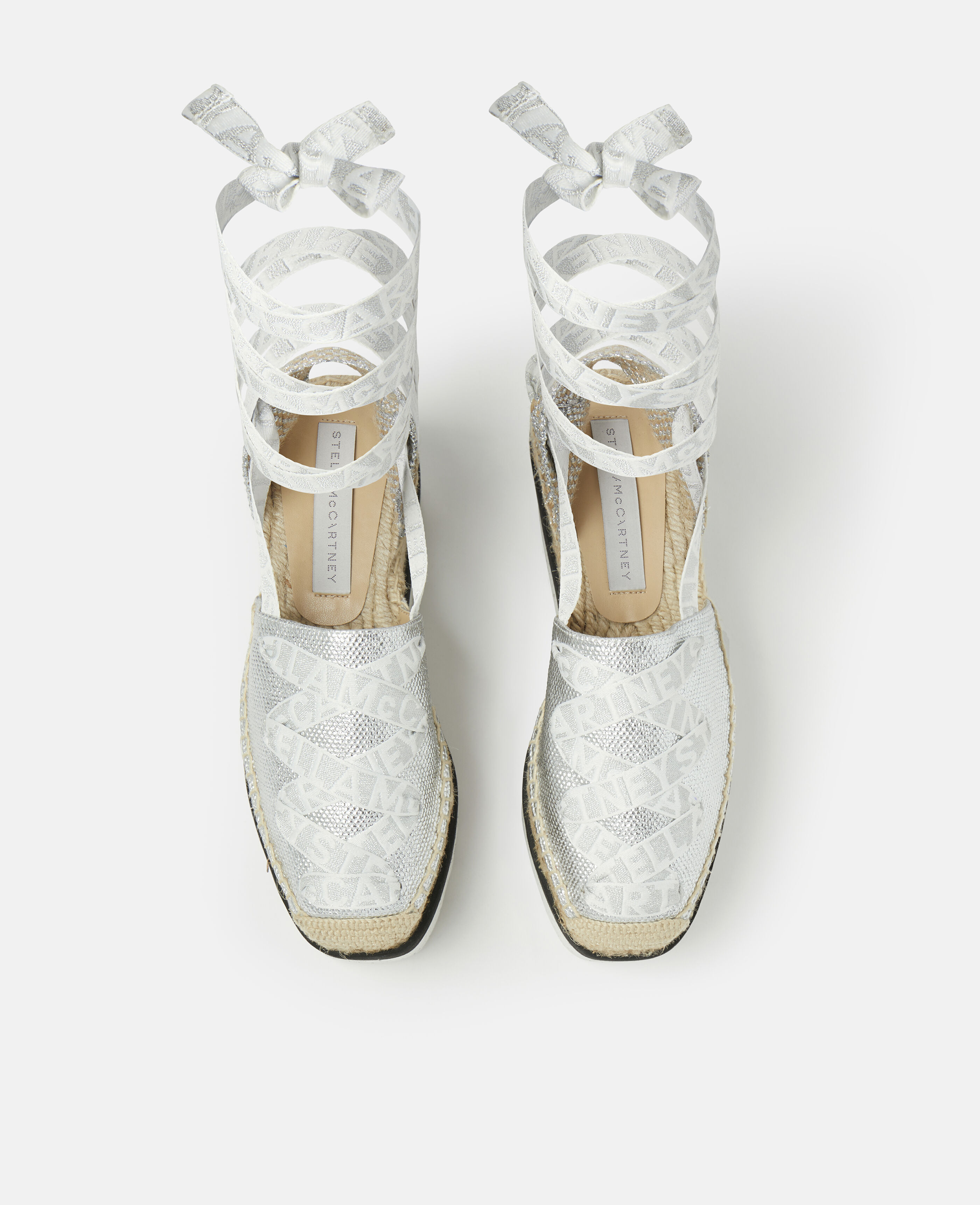 美品 Stella McCartney ガイア プラットフォームエスパドリーユ Women シルバー ガイア プラットフォーム エスパドリーユ