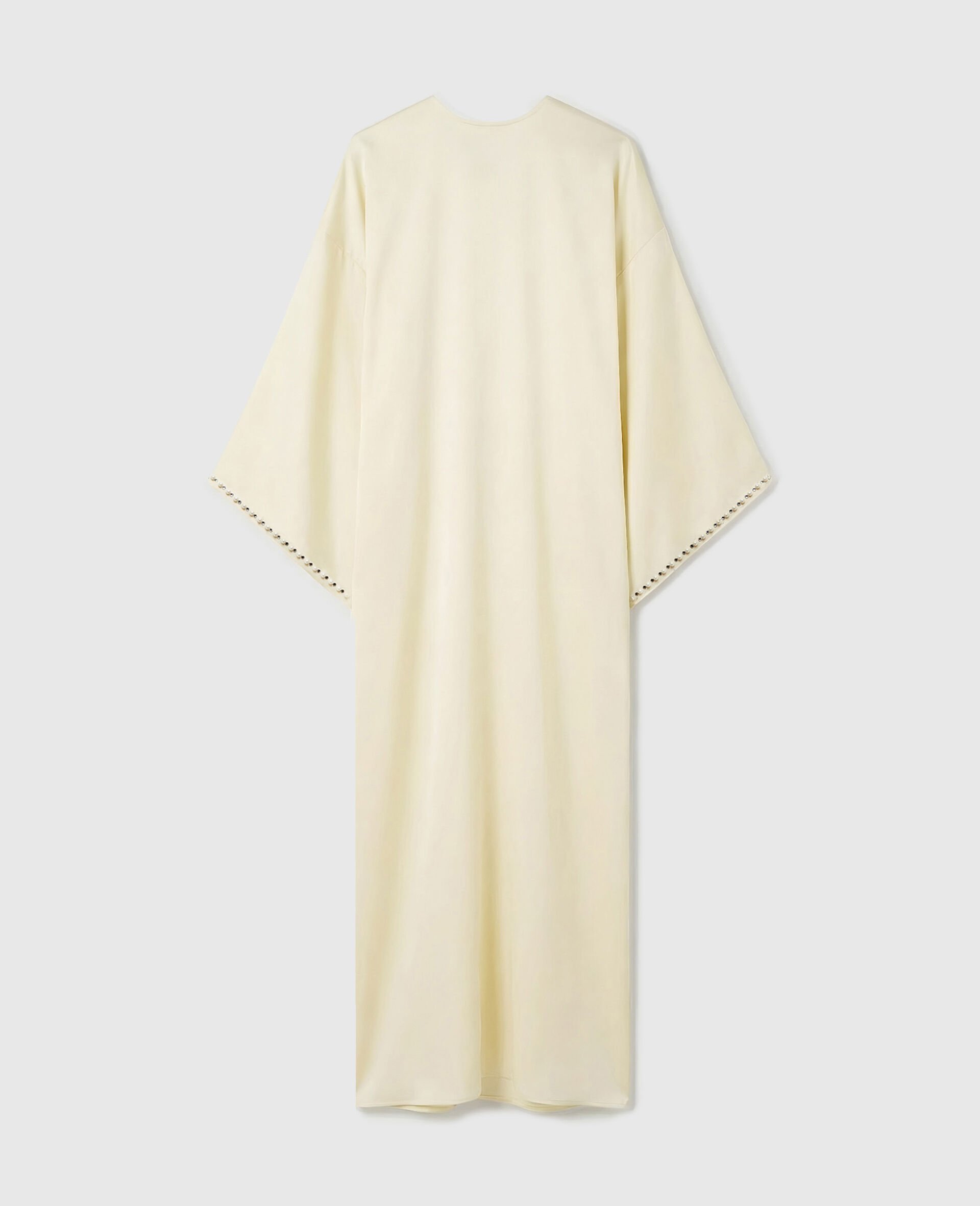 Pearl-Embellished Satin Maxi Dress-Yellow-medium