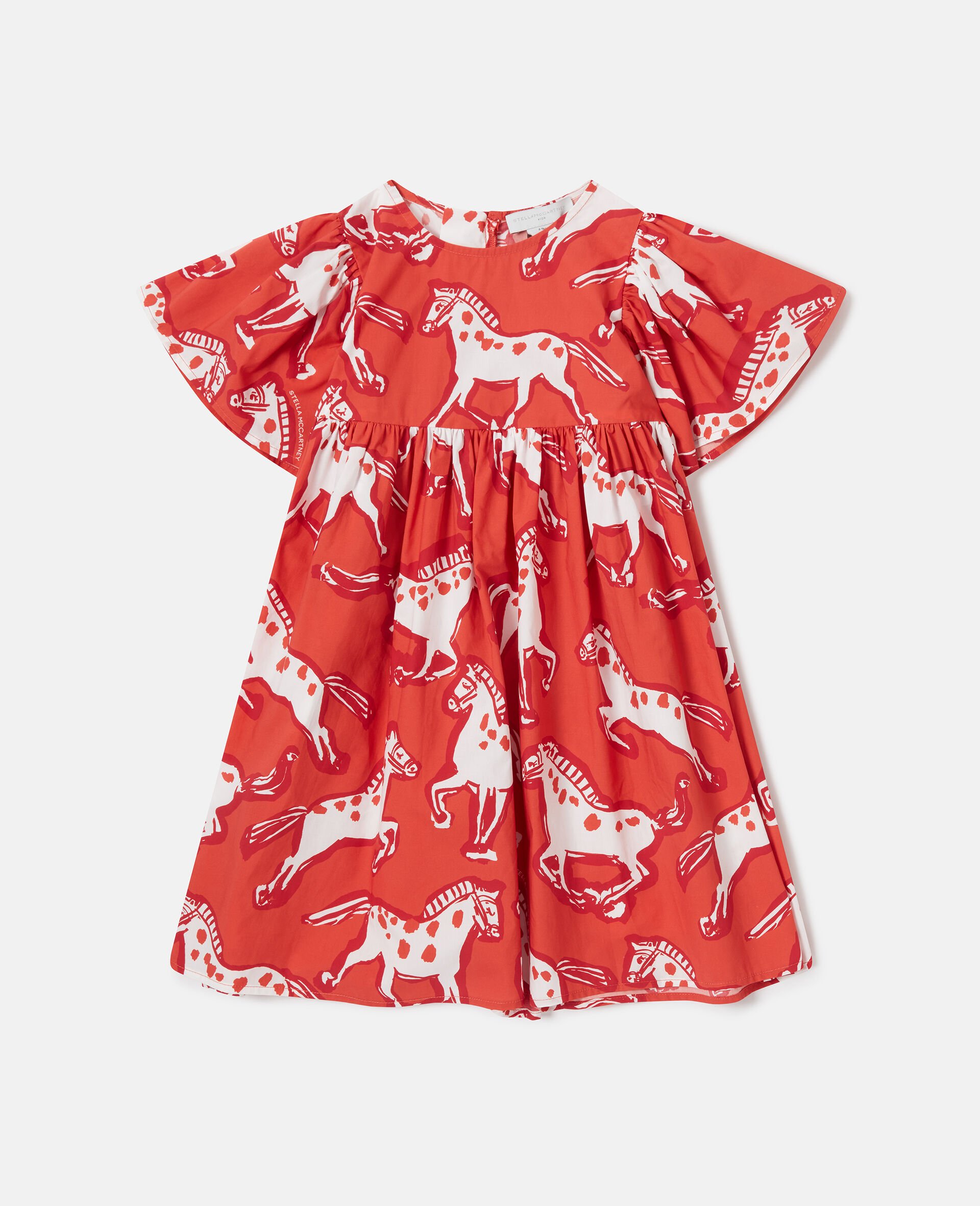 Horse Print Popeline Dress-Multicoloured-medium