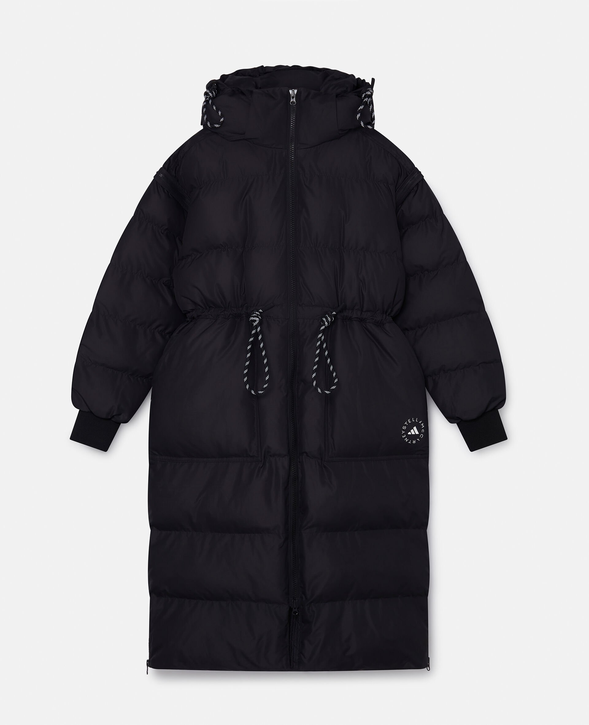 TrueCasuals Long Padded Coat-Black-large image number 0