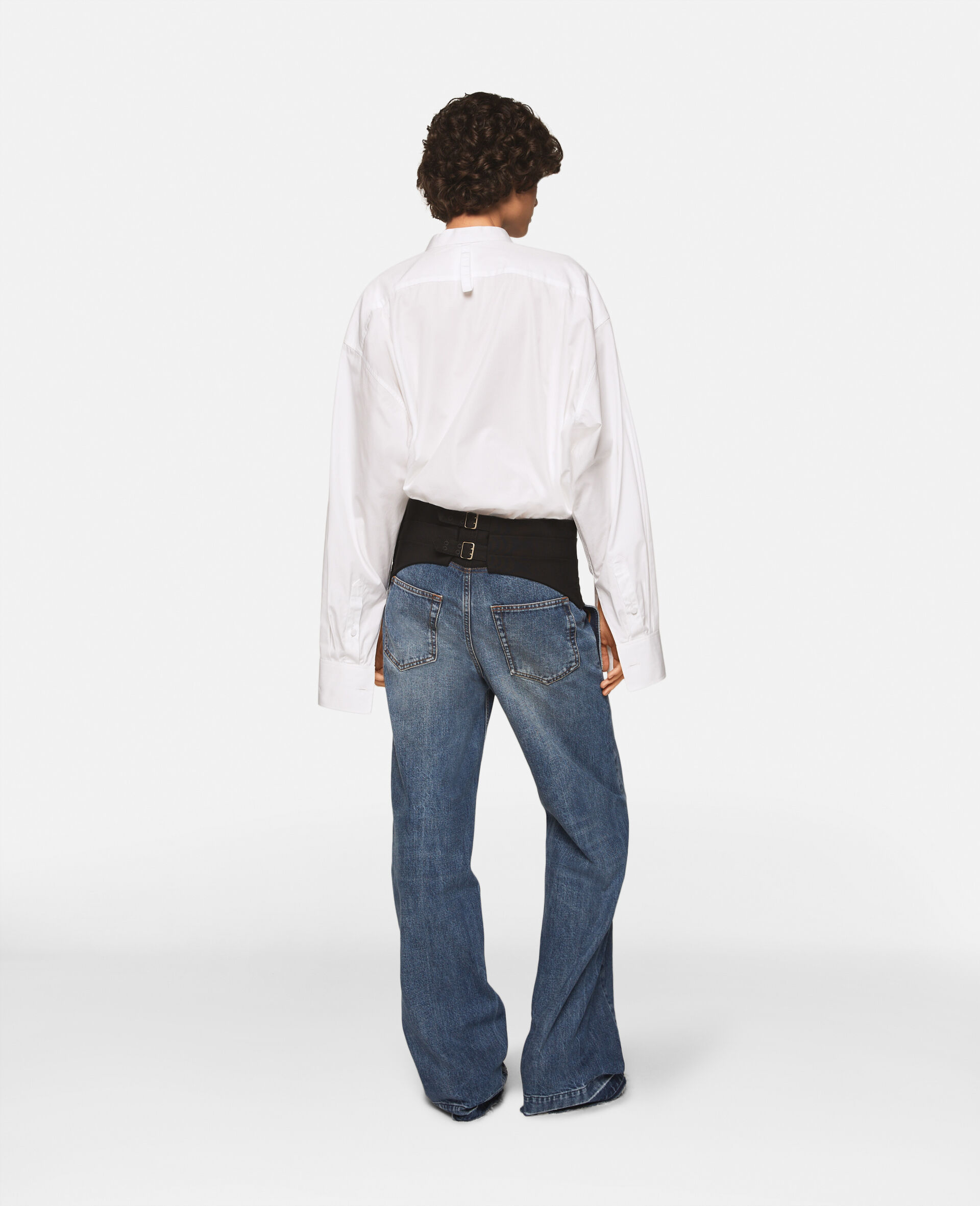 Tuxedo-Inspired Denim Jeans-Blue-large image number 3