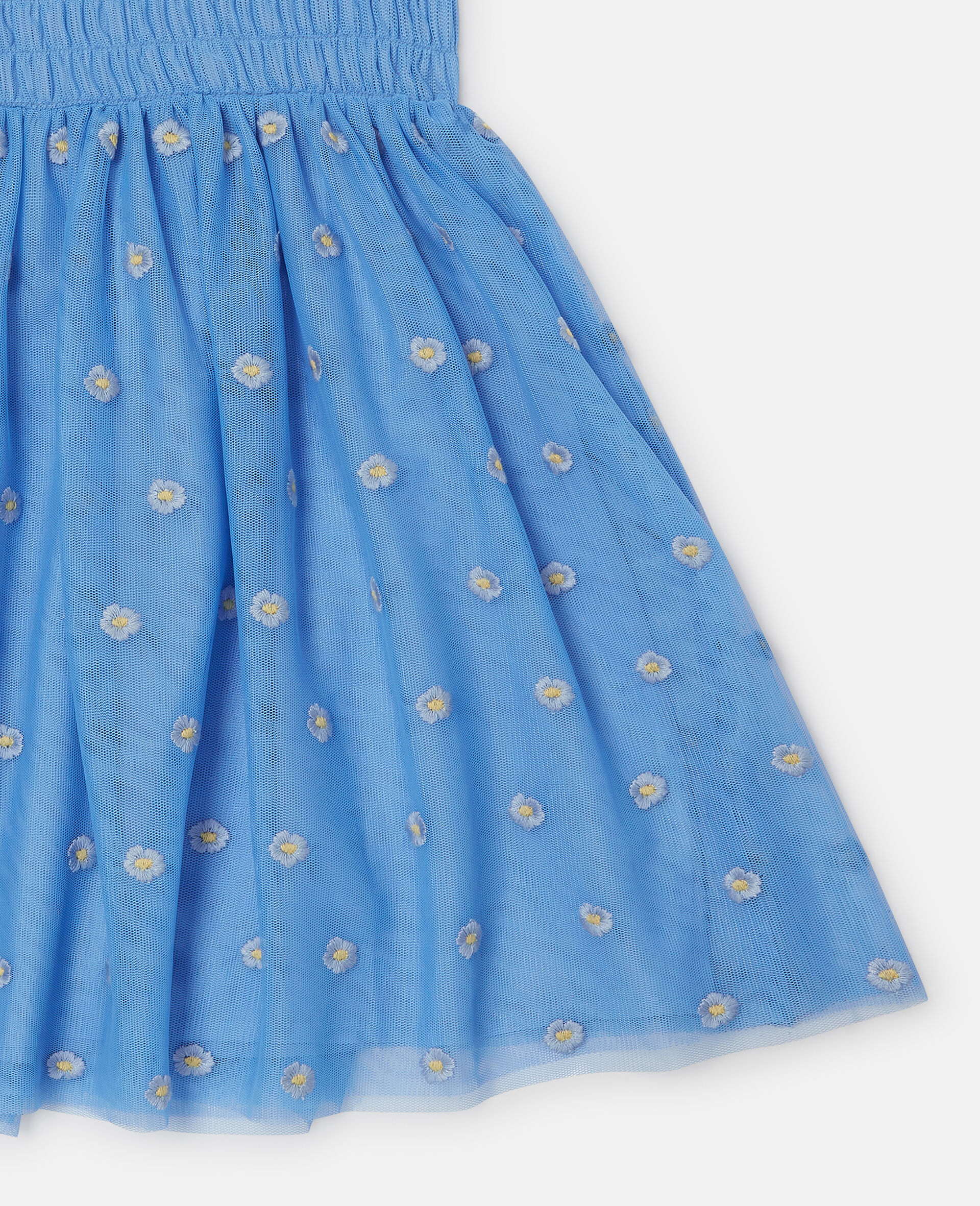 Robe en tulle avec broderie florale-Bleu-large image number 3